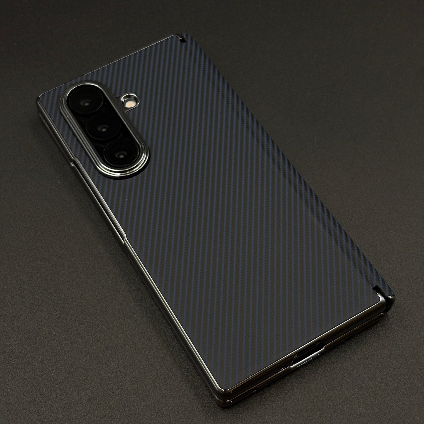 Carbon Fibre Smooth Feel Case with Front Screen Protector For Samsung Galaxy Z Fold 7 | Lightweight | Luxury Look