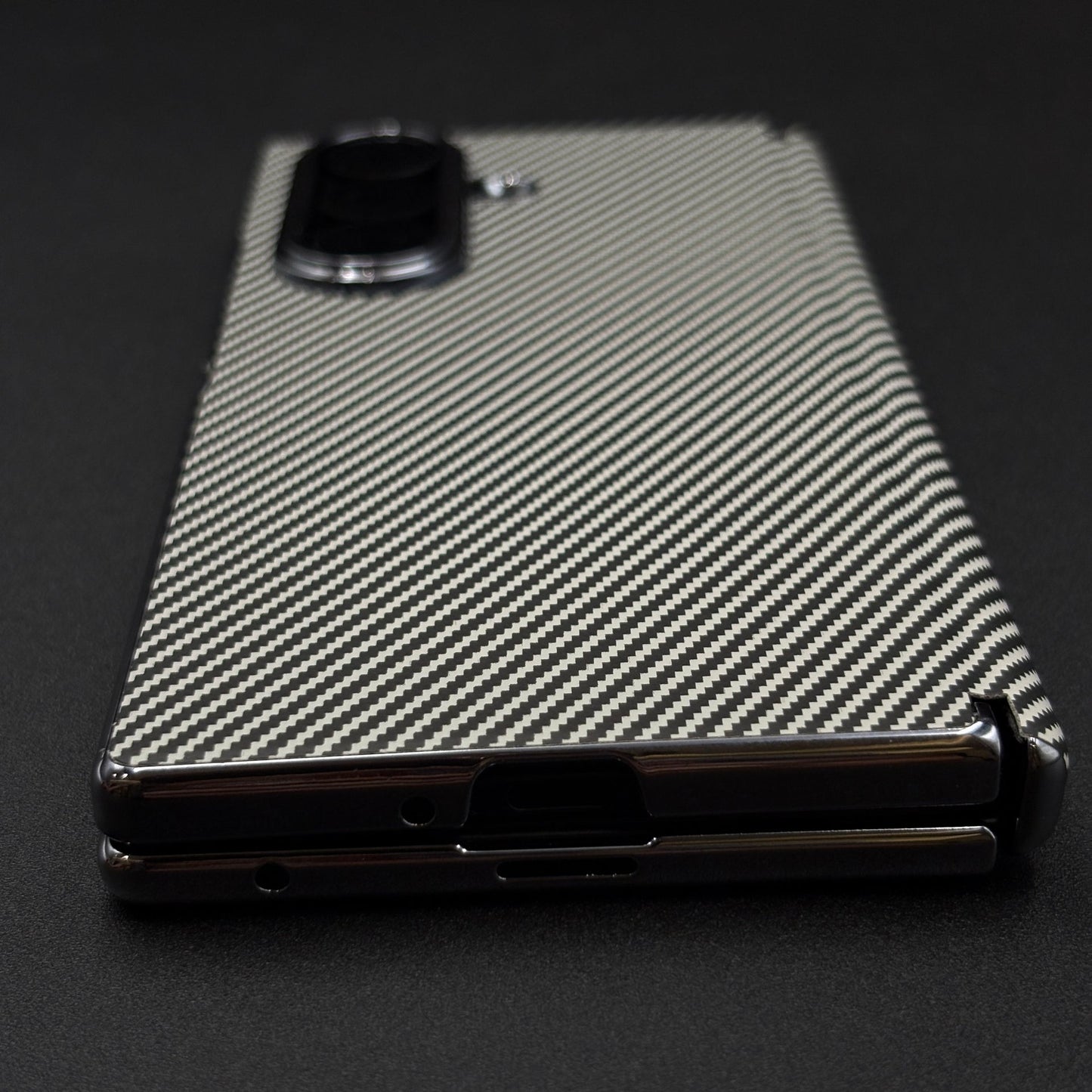 Carbon Fibre Smooth Feel Case with Front Screen Protector For Samsung Galaxy Z Fold 5 | Lightweight | Luxury Look