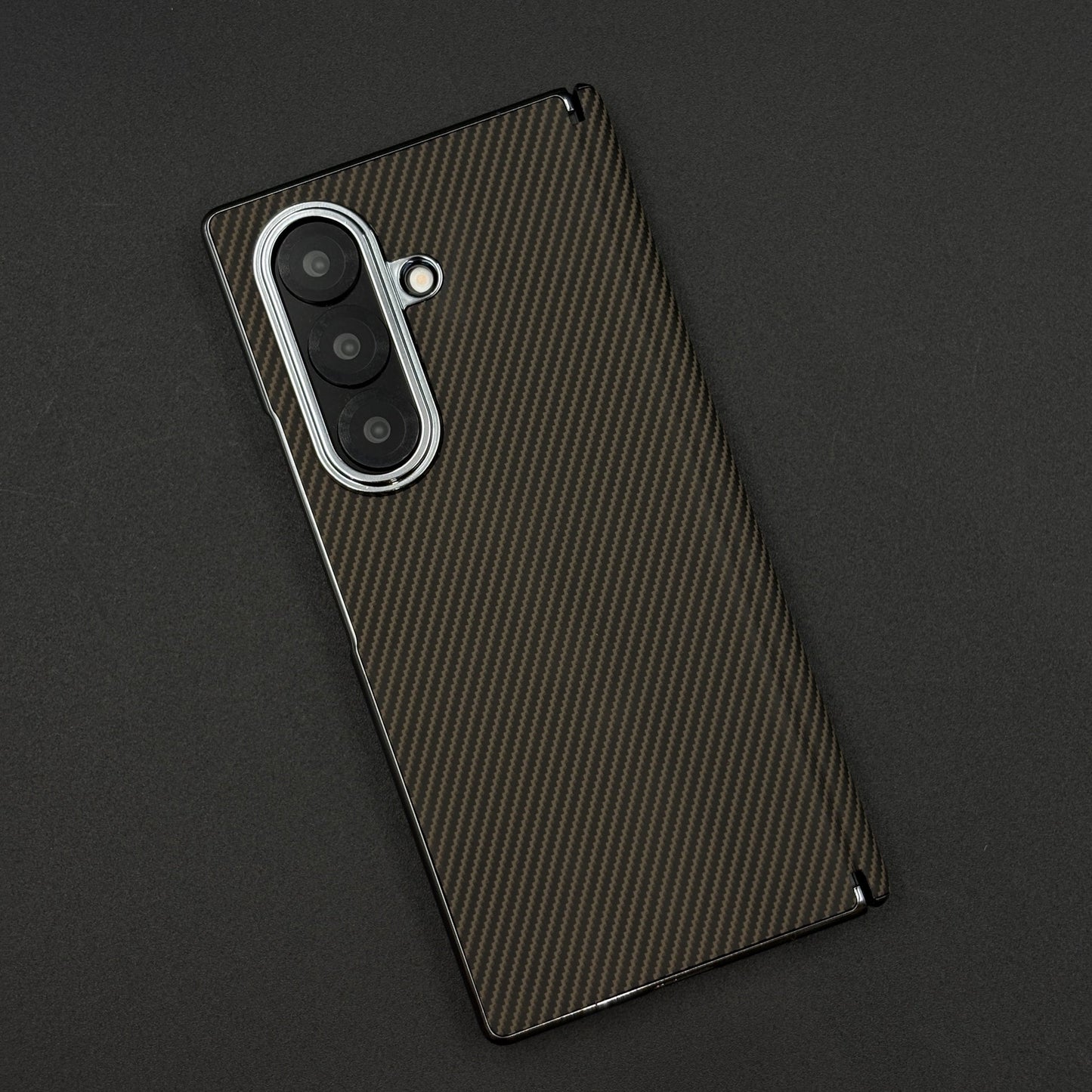 Carbon Fibre Smooth Feel Case with Front Screen Protector For Samsung Galaxy Z Fold 7 | Lightweight | Luxury Look