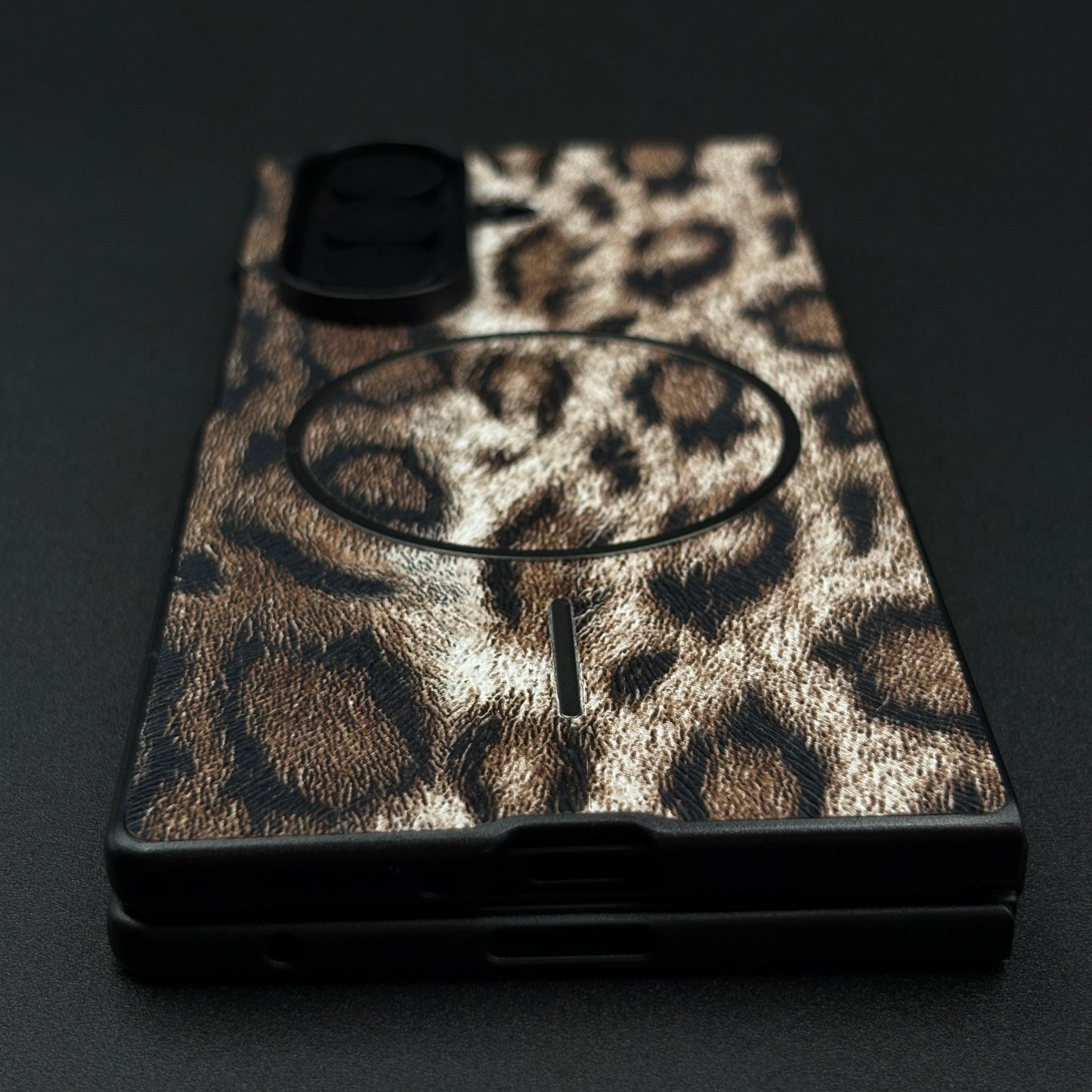 Leopard Print PU Leather Case for Samsung Galaxy Z Fold 7 | MagSafe Compatible | Bold Feel | Stylish Protection