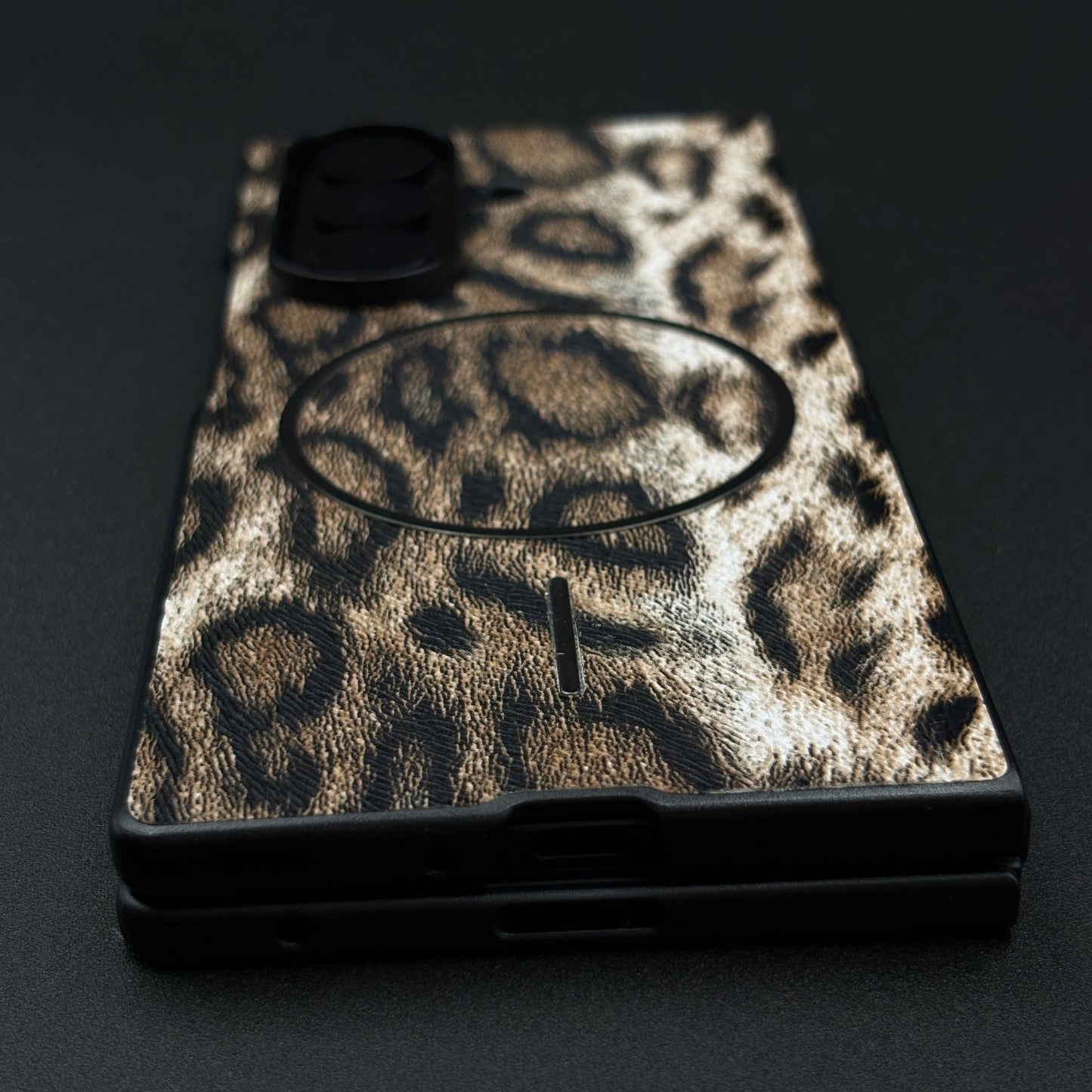 Leopard Print PU Leather Case for Samsung Galaxy Z Fold 7 | MagSafe Compatible | Bold Feel | Stylish Protection
