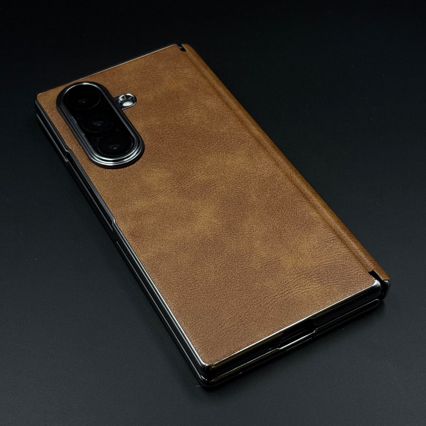 Protective Leather Case for Samsung Galaxy Z Fold 6 | Carbon Fibre Feel  | Front Display & Hinge Guard | Luxury Edition