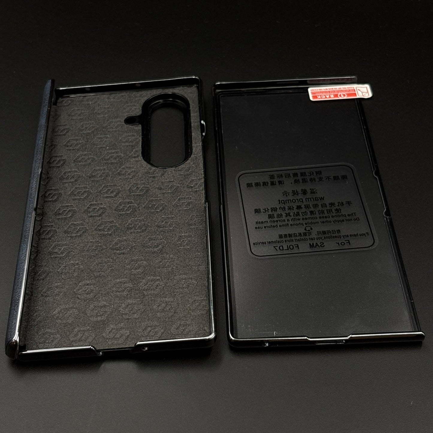 Protective Leather Case for Samsung Galaxy Z Fold 6 | Carbon Fibre Feel  | Front Display & Hinge Guard | Luxury Edition