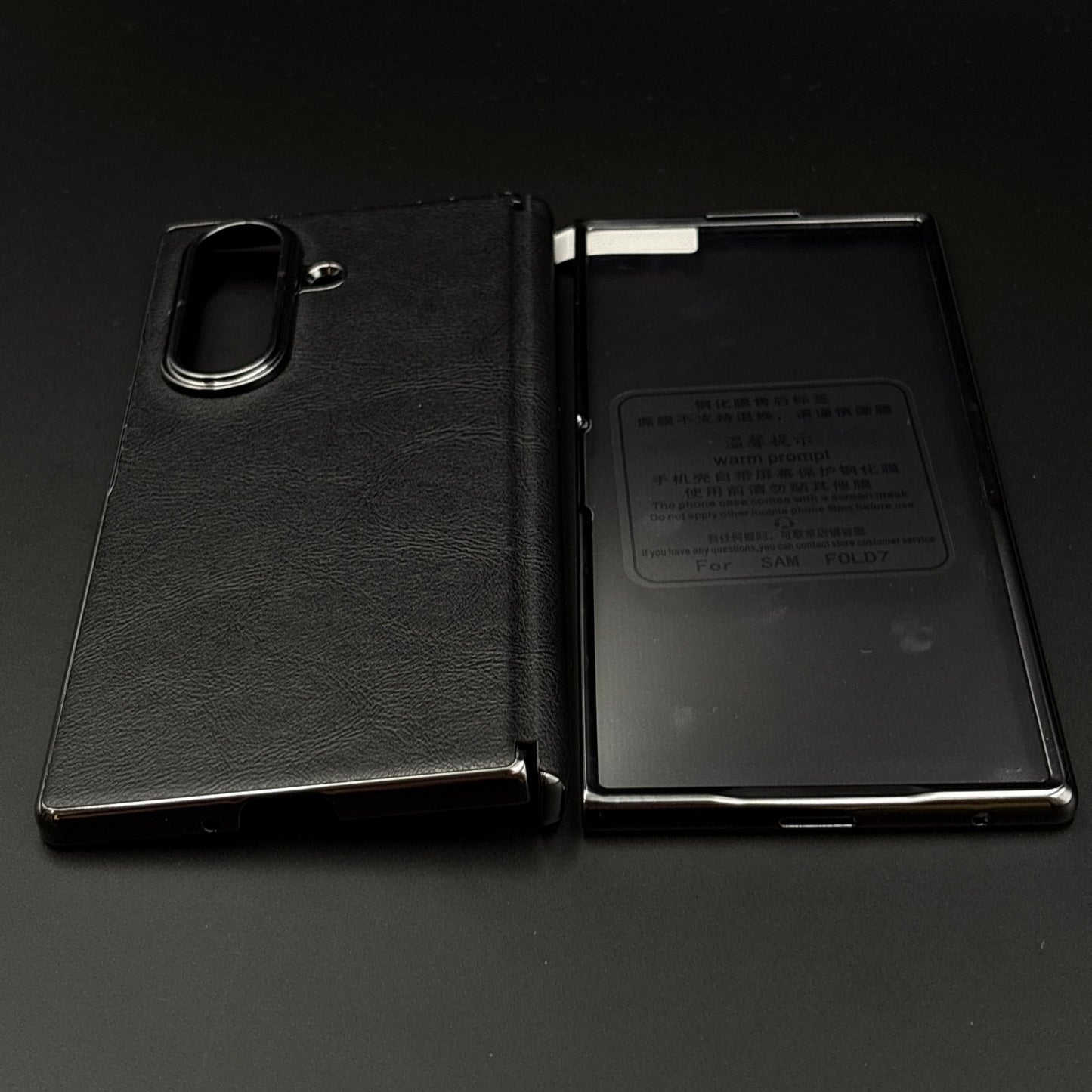 Protective Leather Case for Samsung Galaxy Z Fold 6 | Carbon Fibre Feel  | Front Display & Hinge Guard | Luxury Edition