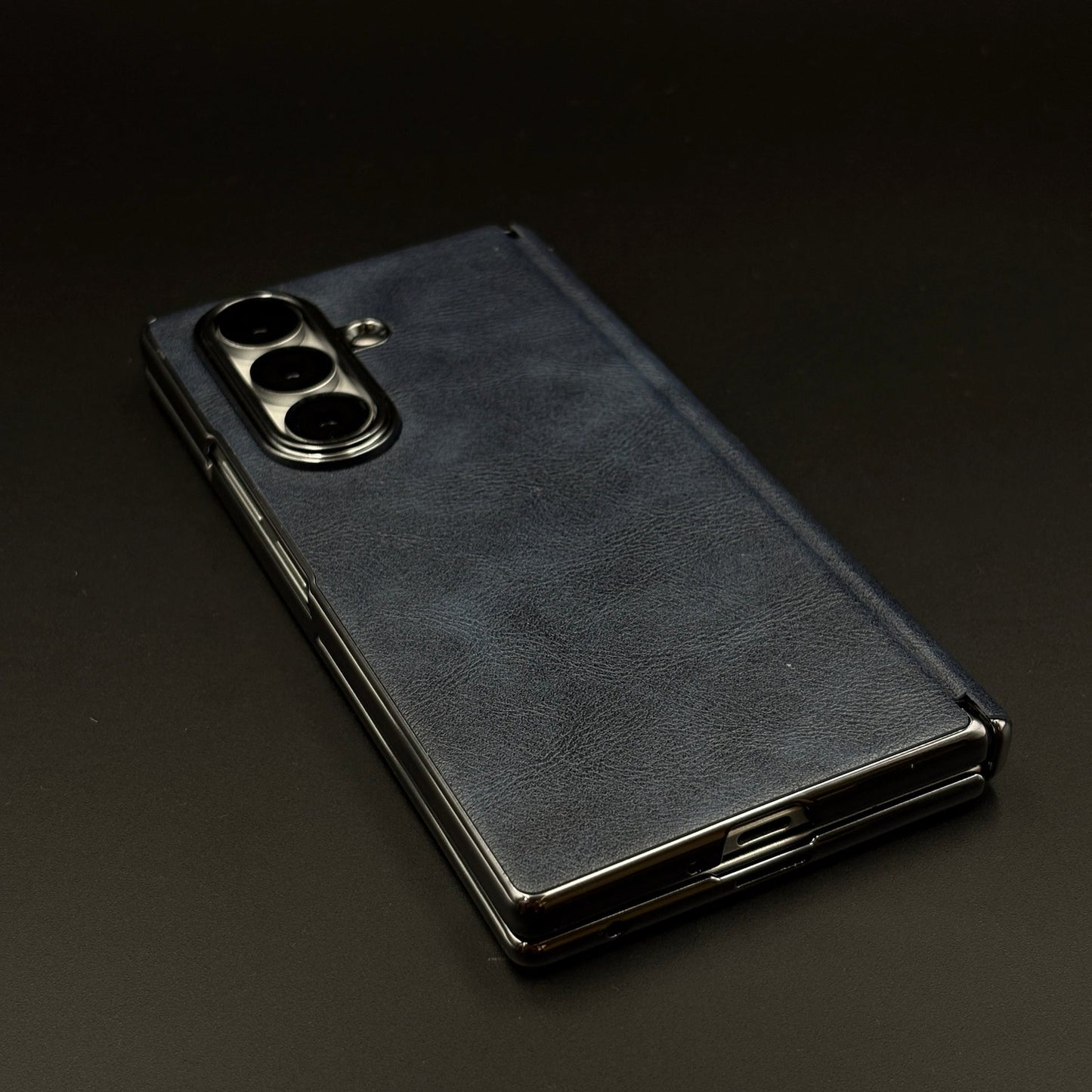 Protective Leather Case for Samsung Galaxy Z Fold 6 | Carbon Fibre Feel  | Front Display & Hinge Guard | Luxury Edition