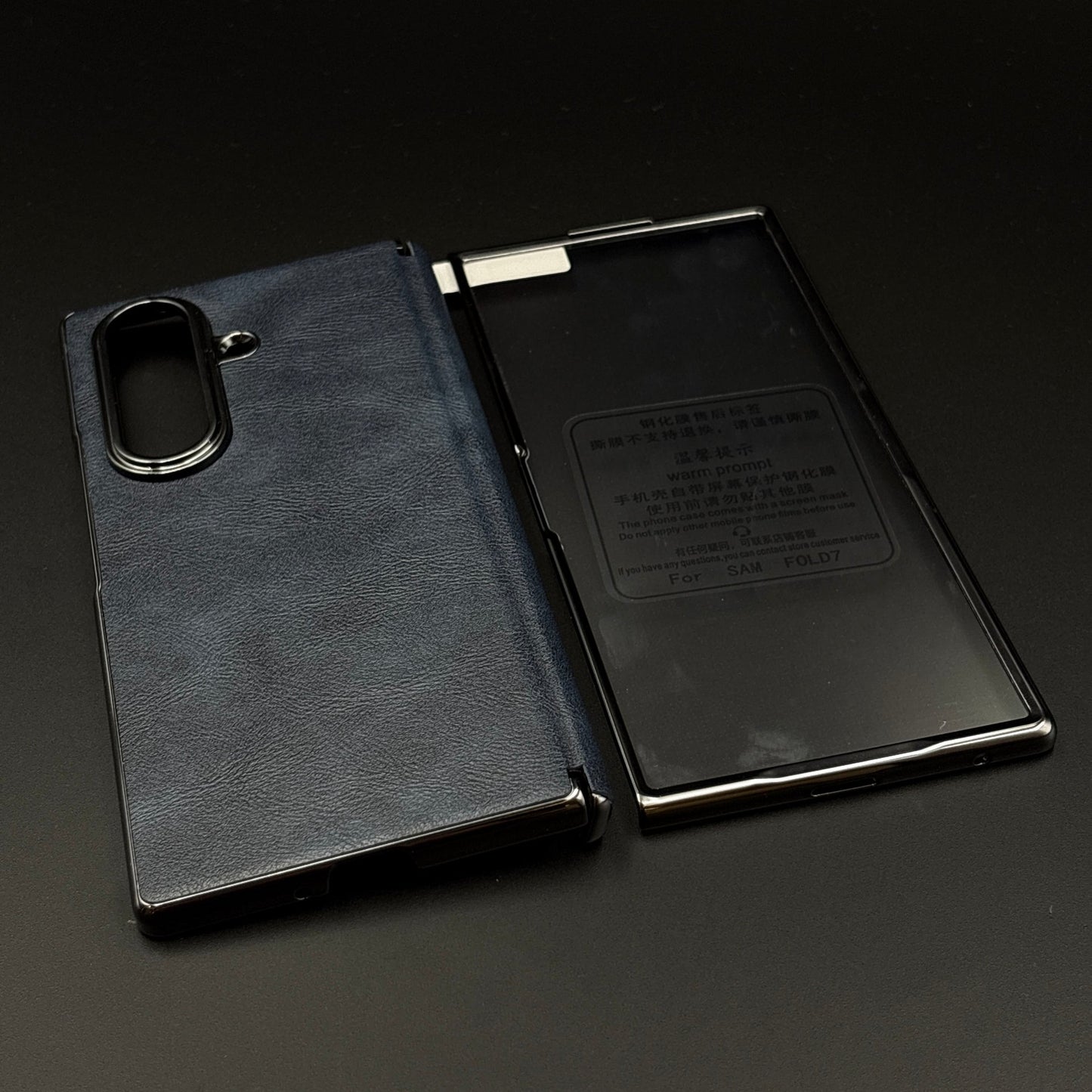 Protective Leather Case for Samsung Galaxy Z Fold 6 | Carbon Fibre Feel  | Front Display & Hinge Guard | Luxury Edition