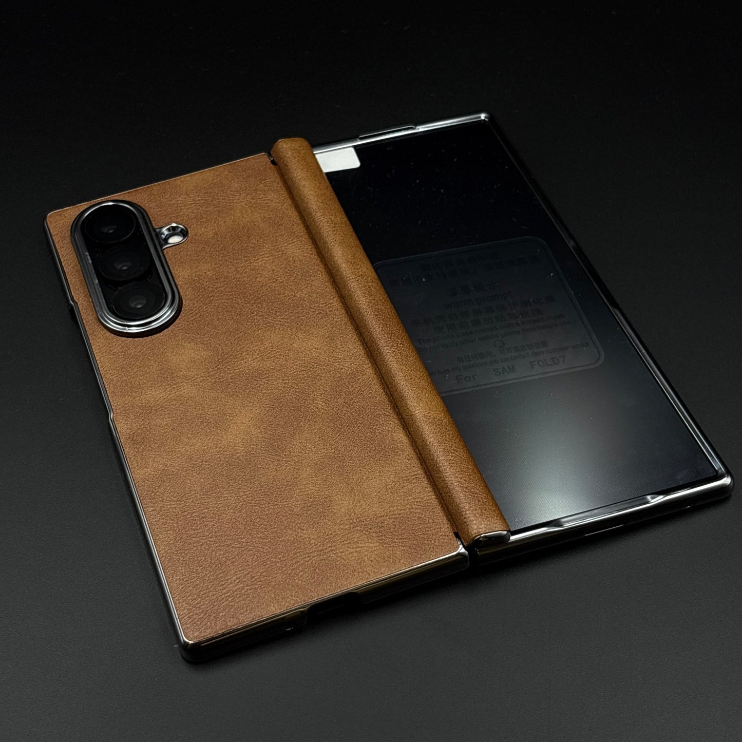 Protective Leather Case for Samsung Galaxy Z Fold 6 | Carbon Fibre Feel  | Front Display & Hinge Guard | Luxury Edition