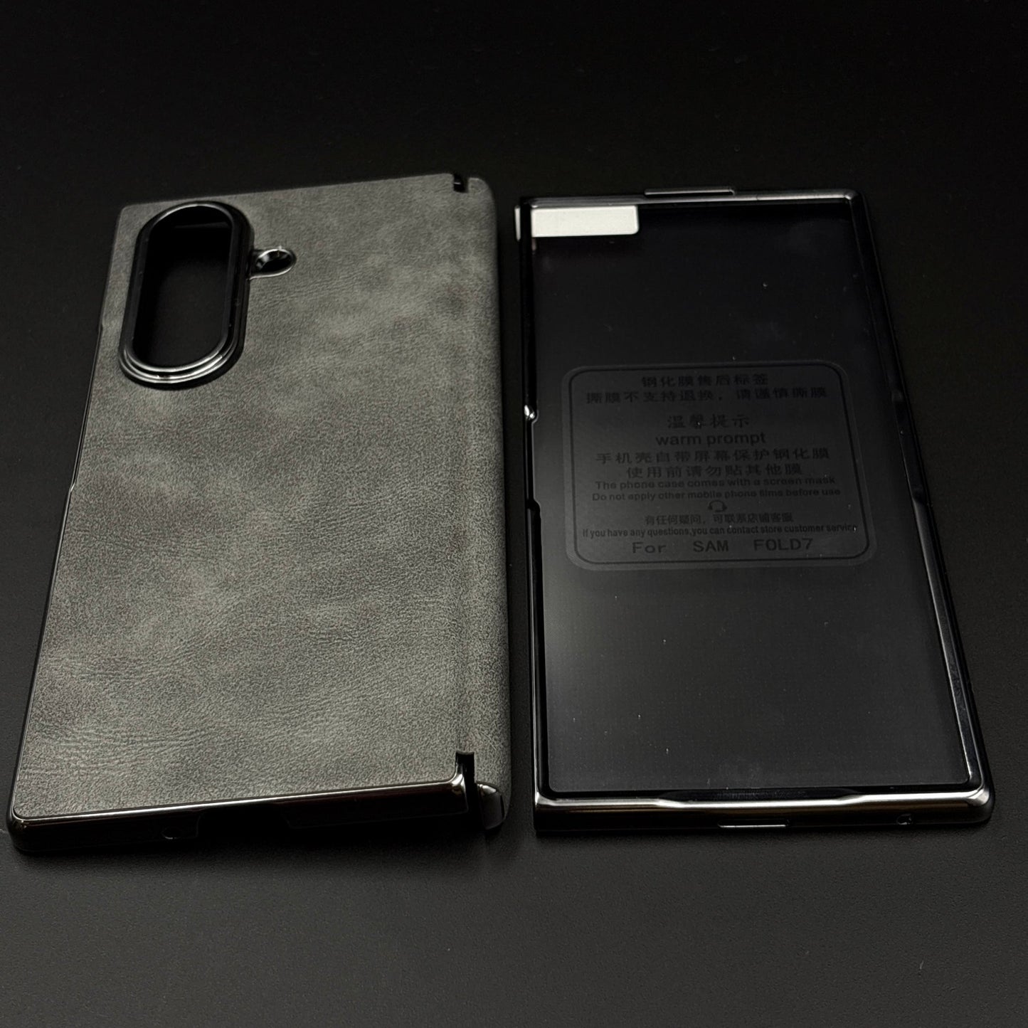 Protective Leather Case for Samsung Galaxy Z Fold 5 | Front Display & Hinge Guard | Luxury Edition