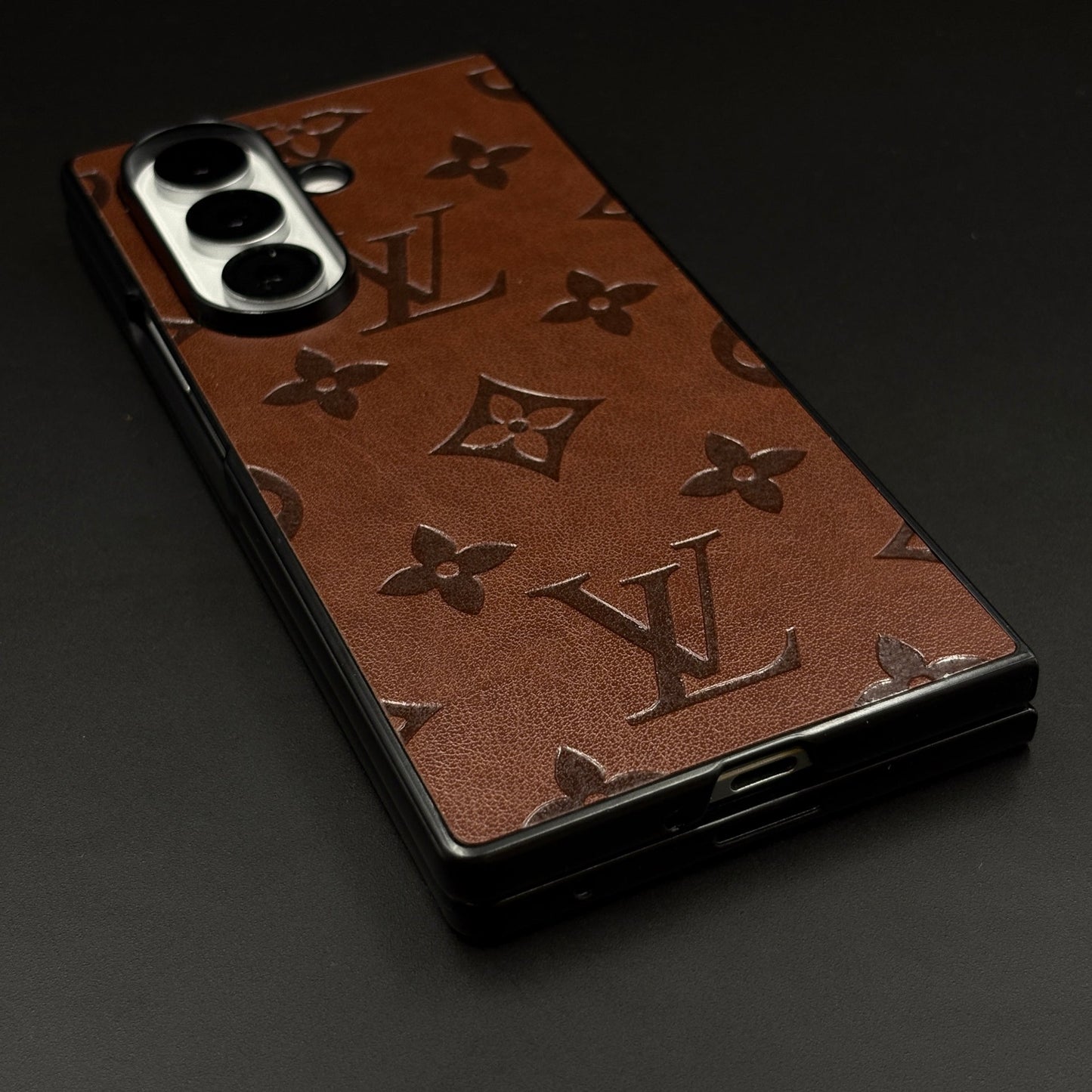 Embossed Feel Leather Designer Case for Samsung Galaxy Z Fold 7 | Ultra-Luxe Brand Edition