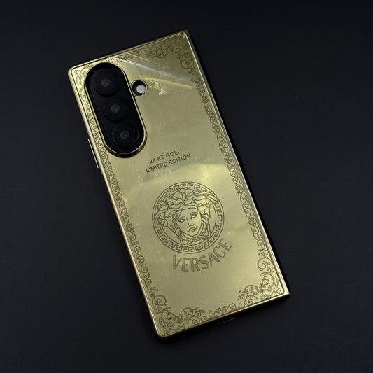 Handcrafted 24K Gold Plated VS Logo Case for Samsung Galaxy Z Fold 6 | Luxury Limited Edition Cover