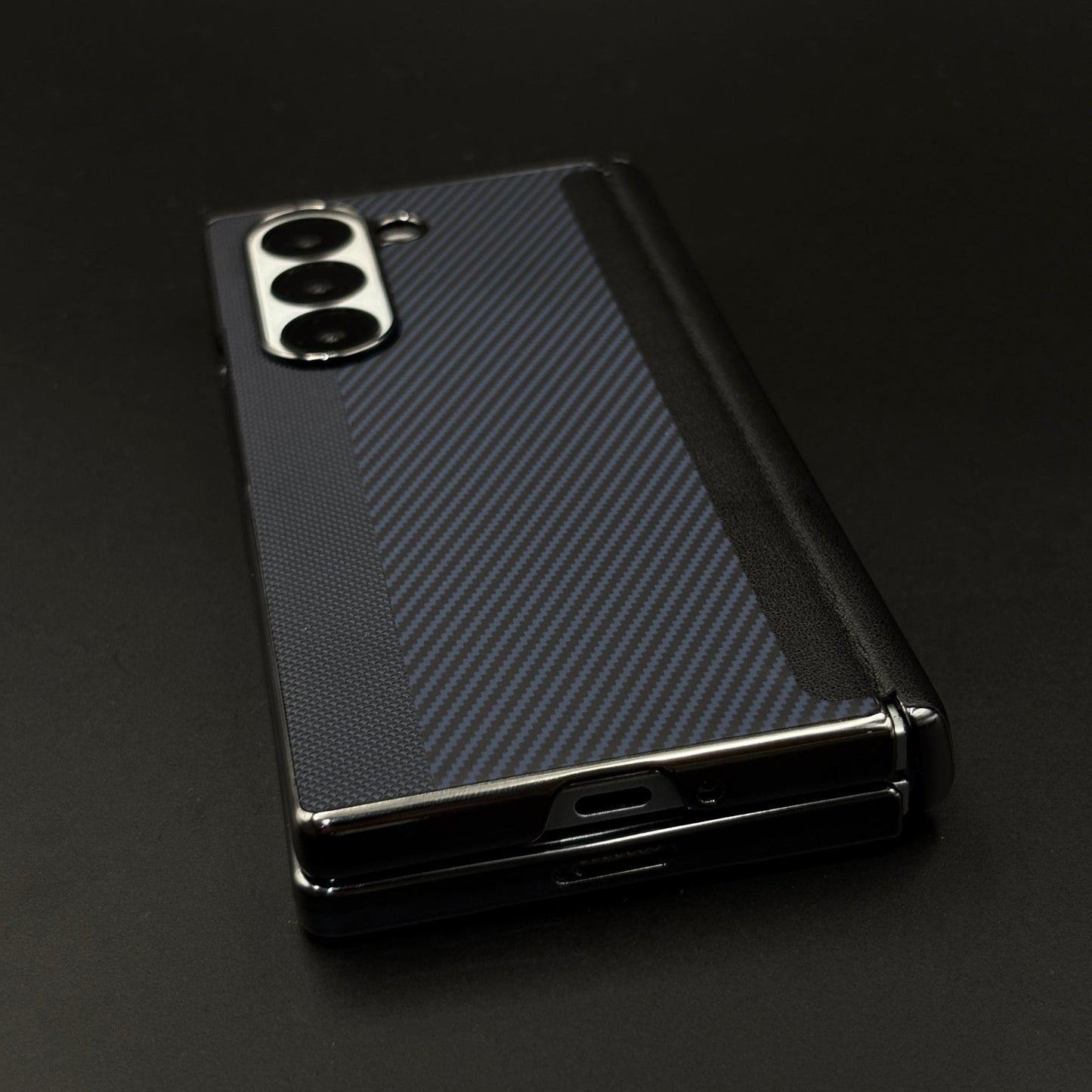 Dual Shade Carbon Fibre Case for Samsung Galaxy Z Fold 7 | Front Display & Hinge Guard | Luxury Edition