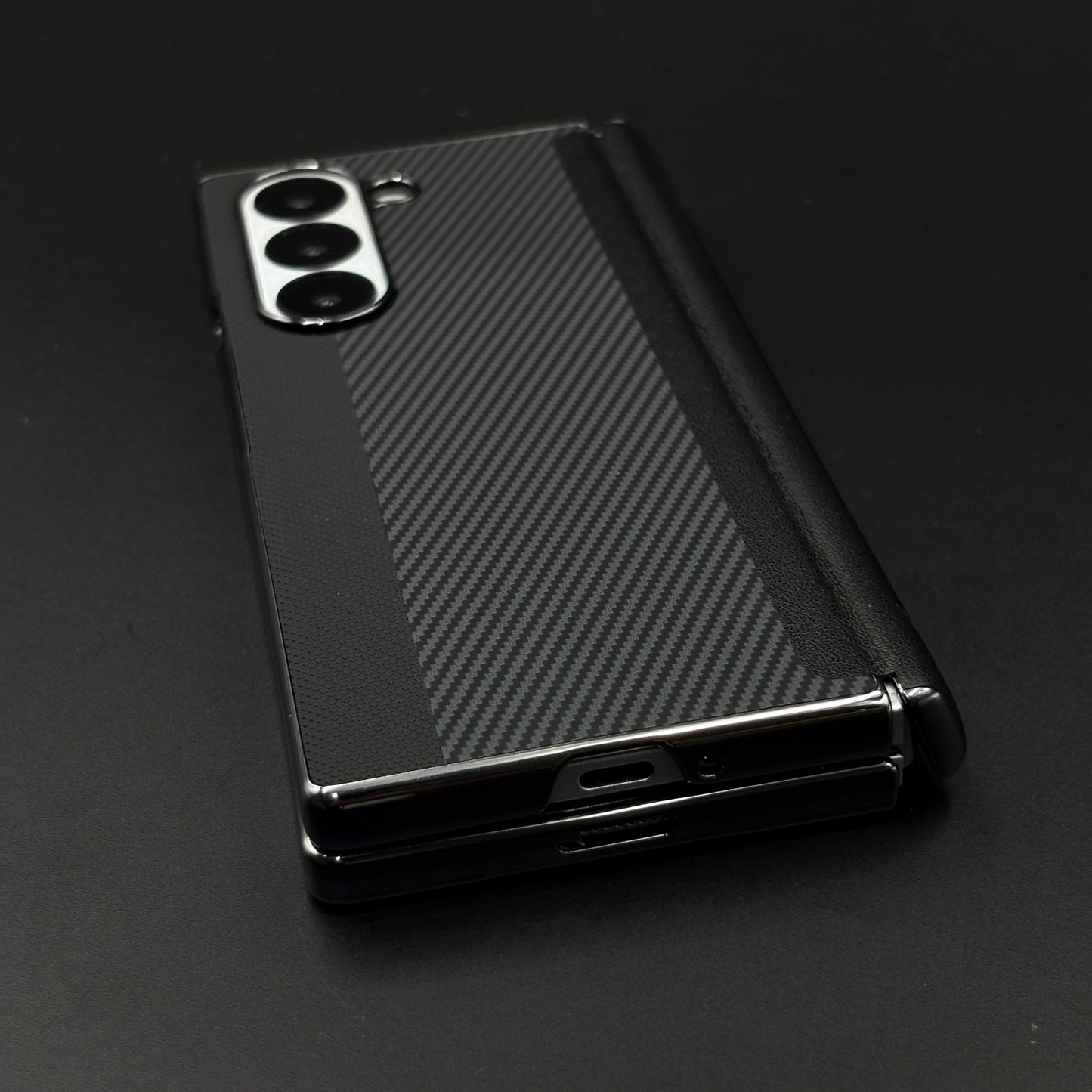 Dual Shade Carbon Fibre Case for Samsung Galaxy Z Fold 7 | Front Display & Hinge Guard | Luxury Edition