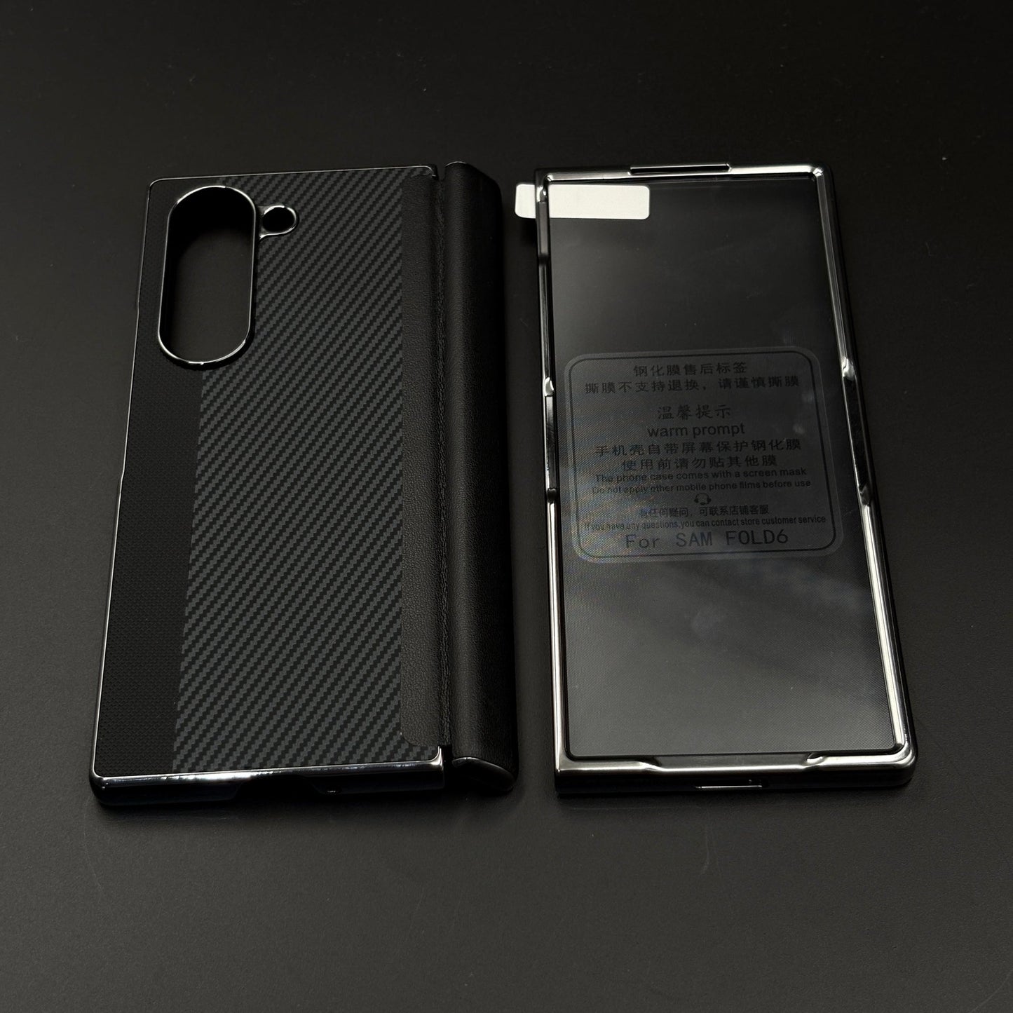 Dual Shade Carbon Fibre Case for Samsung Galaxy Z Fold 7 | Front Display & Hinge Guard | Luxury Edition
