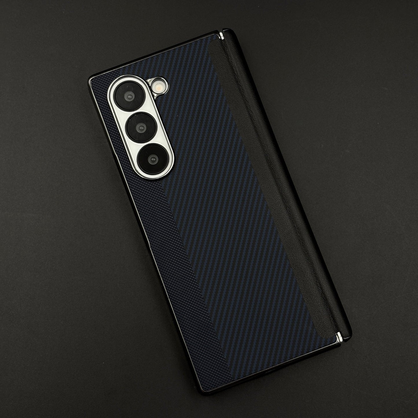 Dual Shade Carbon Fibre Case for Samsung Galaxy Z Fold 7 | Front Display & Hinge Guard | Luxury Edition