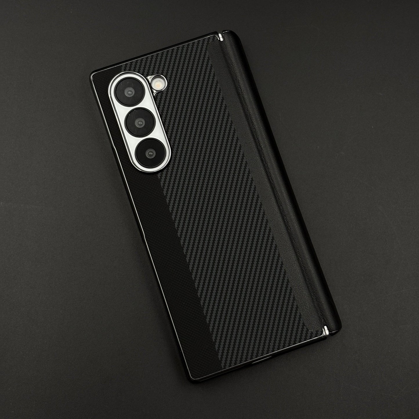 Dual Shade Carbon Fibre Case for Samsung Galaxy Z Fold 7 | Front Display & Hinge Guard | Luxury Edition