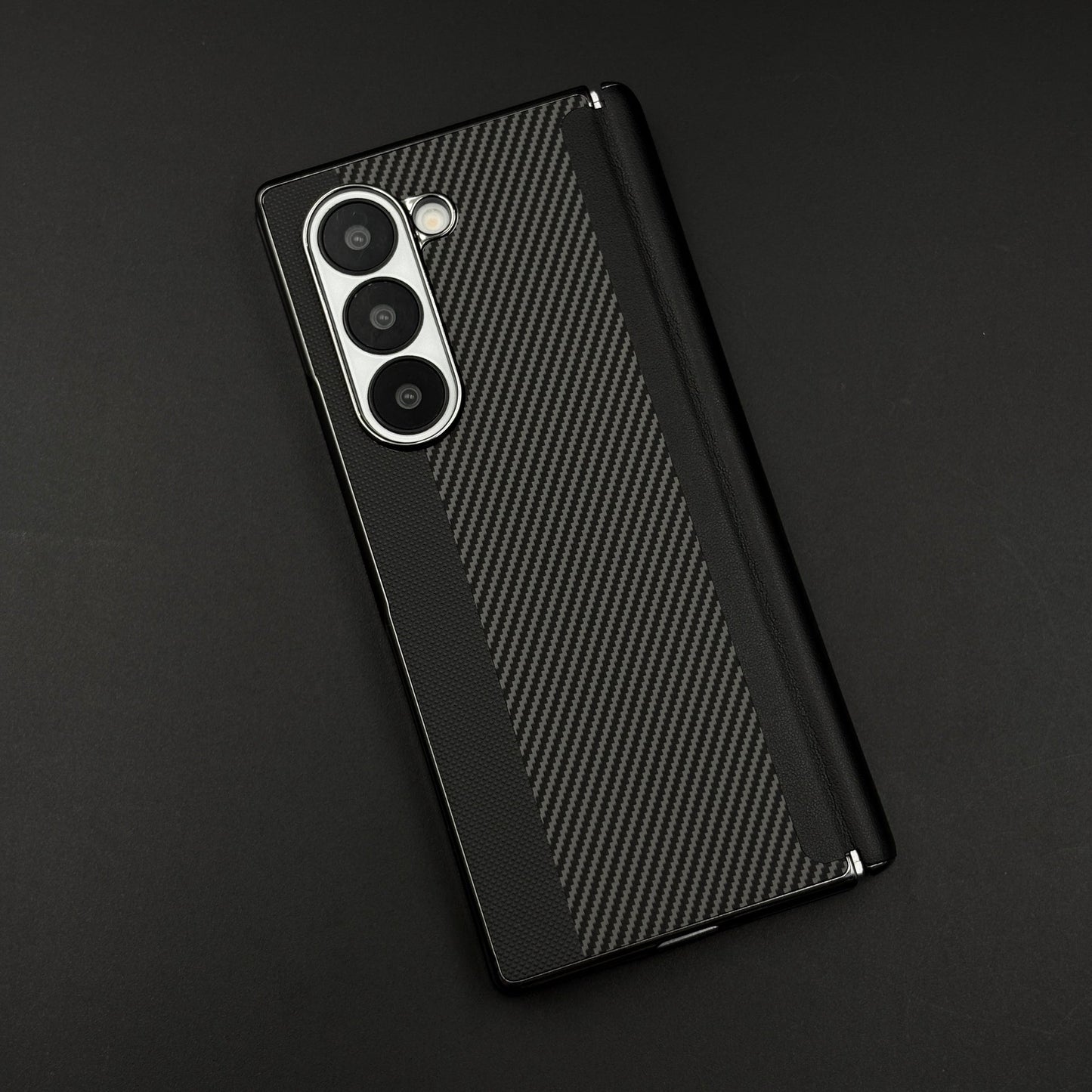 Dual Shade Carbon Fibre Case for Samsung Galaxy Z Fold 7 | Front Display & Hinge Guard | Luxury Edition