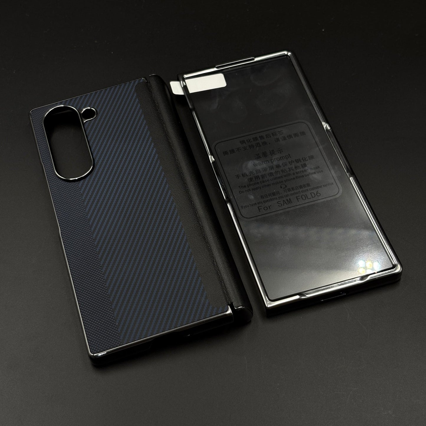 Dual Shade Carbon Fibre Case for Samsung Galaxy Z Fold 7 | Front Display & Hinge Guard | Luxury Edition