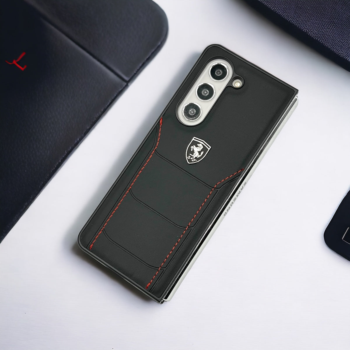 FR Stitched PU Leather Case for Samsung Galaxy Z Fold 5 | Luxury Protective Edition