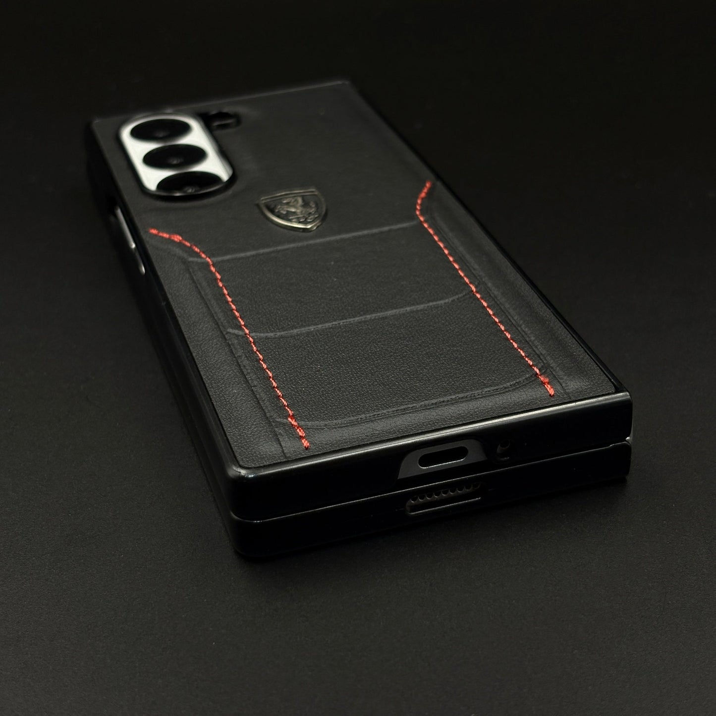 FR Stitched PU Leather Case for Samsung Galaxy Z Fold 5 | Luxury Protective Edition