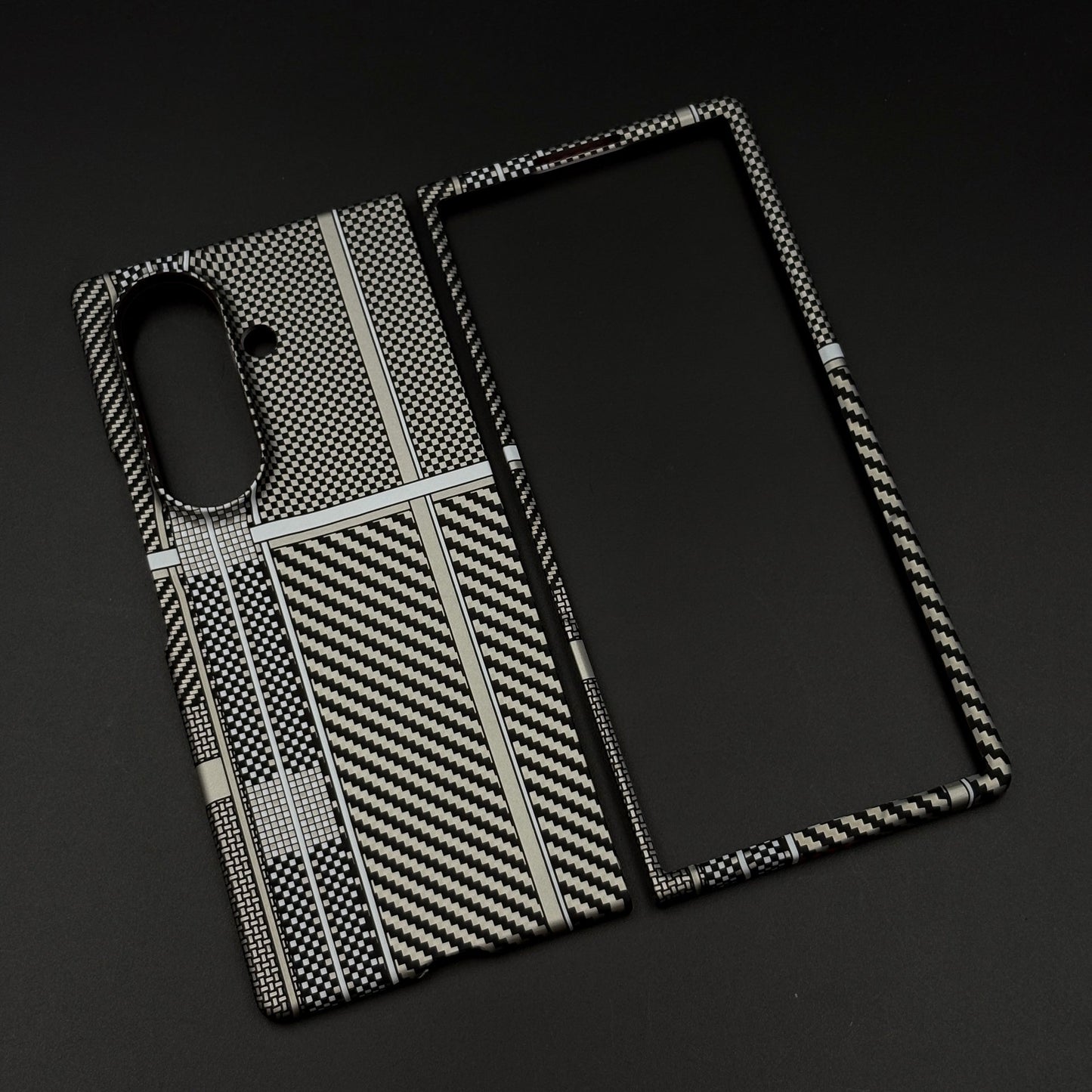 Aramid Texture Case Multi Pattern Gray for Samsung Galaxy Z Fold 7 Carbon Fibre Feel | Hidden MagSafe | Ultra Slim Fit