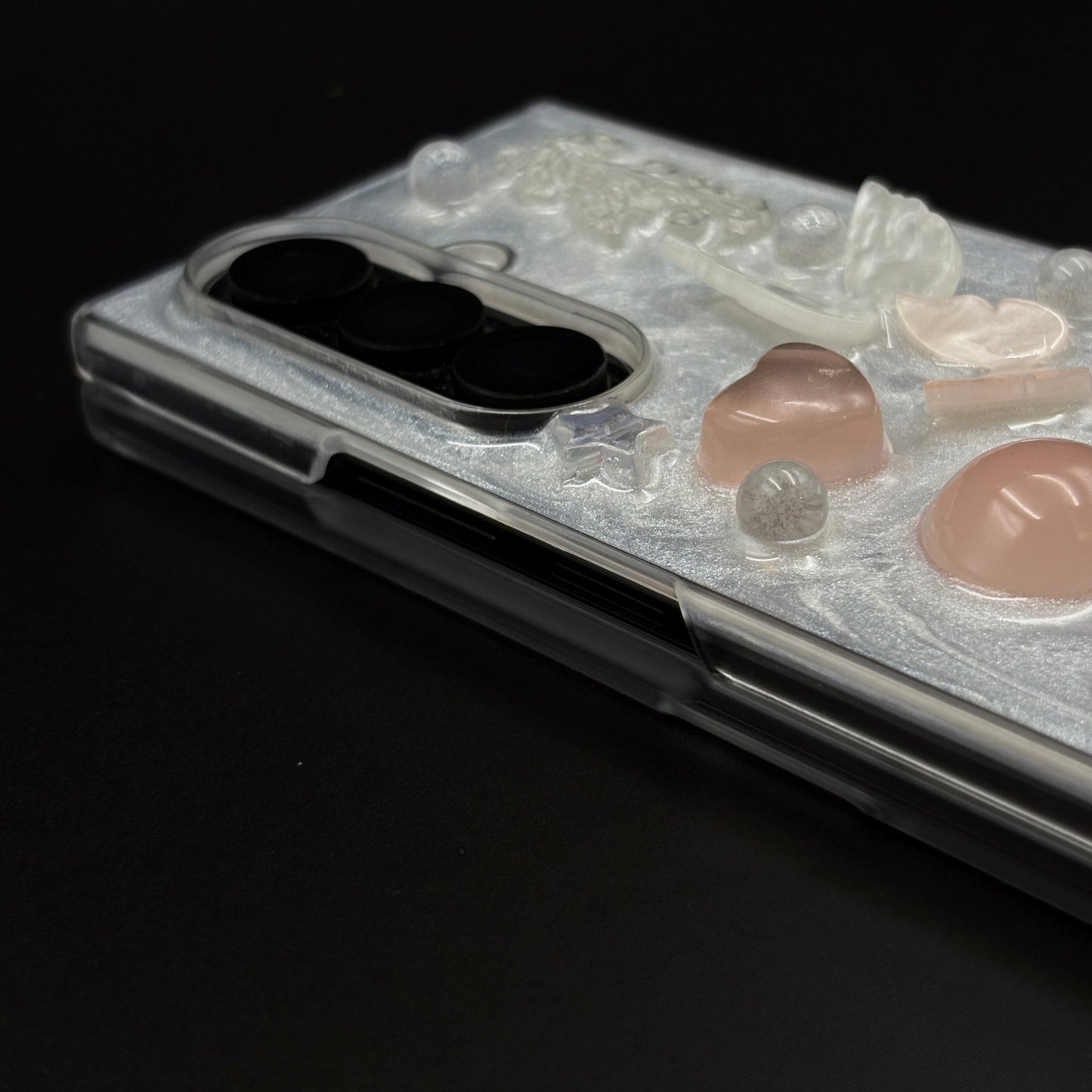 Butterfly Heart Pearl Strap Case for Samsung Galaxy Z Fold 7 | Luxury 3D Design Protective Cover