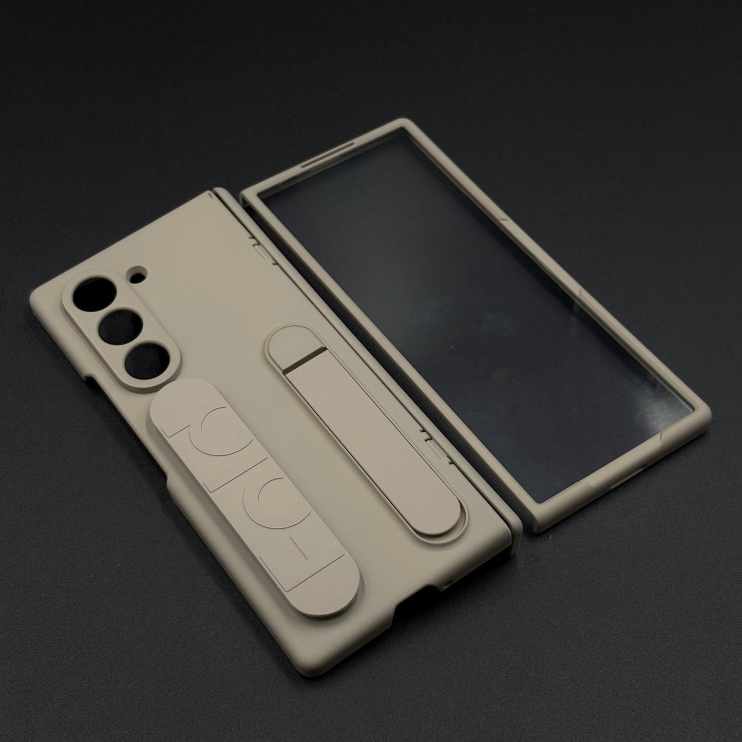 Smooth Silk Feel Silicone Case with Kickstand & Wristband for Samsung Galaxy Z Fold 7 | Front Screen Protector