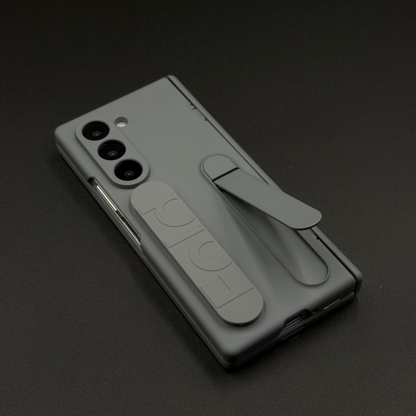 Smooth Silk Feel Silicone Case with Kickstand & Wristband for Samsung Galaxy Z Fold 7 | Front Screen Protector