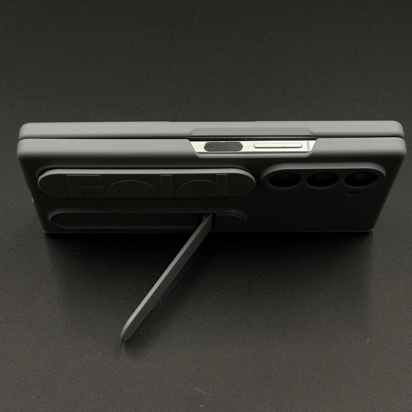 Smooth Silk Feel Silicone Case with Kickstand & Wristband for Samsung Galaxy Z Fold 5 | Front Screen Protector