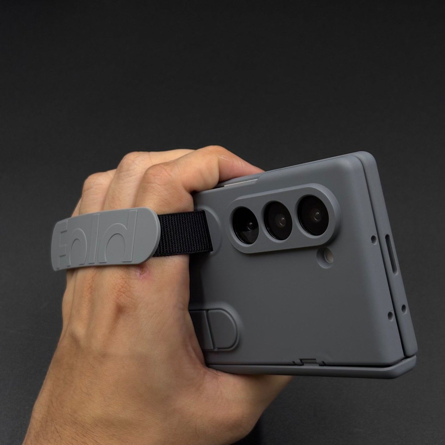 Smooth Silk Feel Silicone Case with Kickstand & Wristband for Samsung Galaxy Z Fold 7 | Front Screen Protector