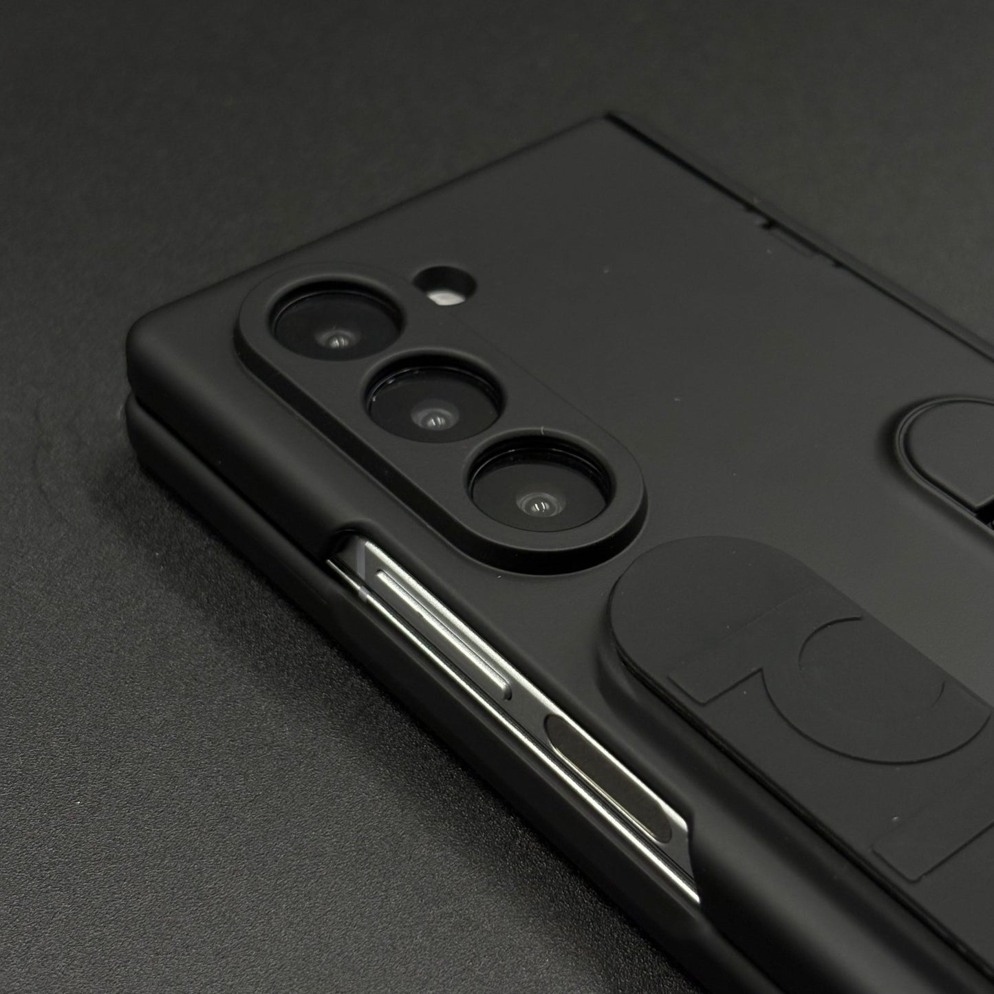 Smooth Silk Feel Silicone Case with Kickstand & Wristband for Samsung Galaxy Z Fold 7 | Front Screen Protector