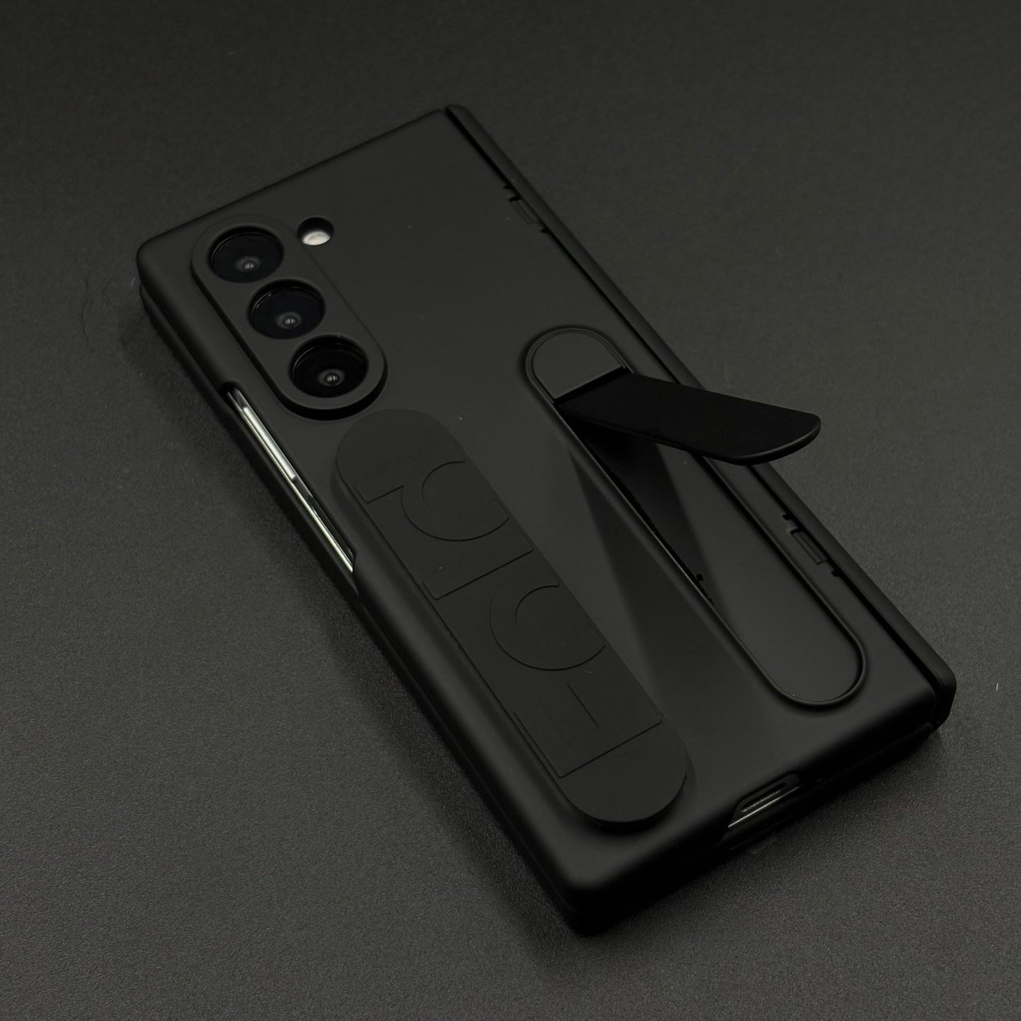 Smooth Silk Feel Silicone Case with Kickstand & Wristband for Samsung Galaxy Z Fold 7 | Front Screen Protector