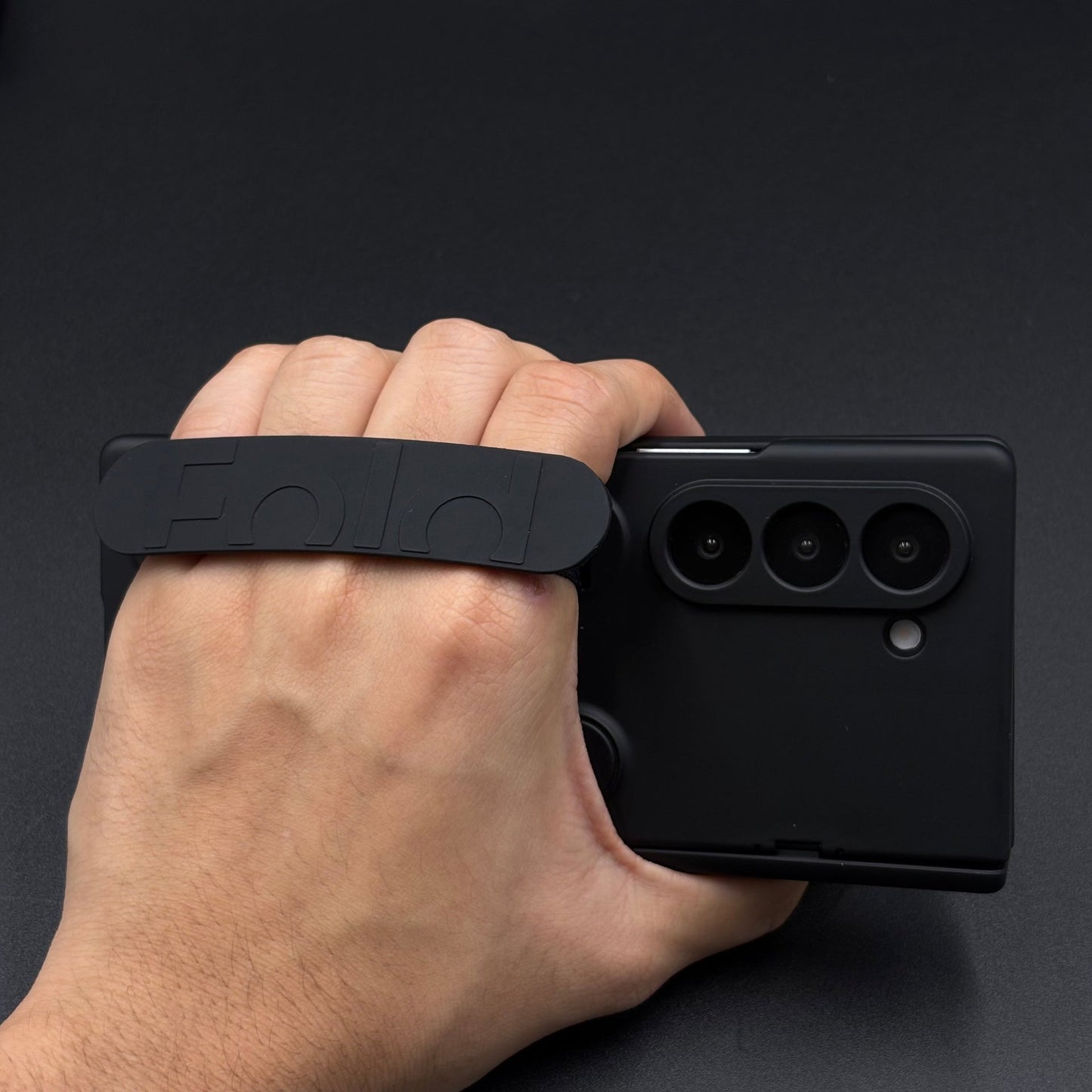 Smooth Silk Feel Silicone Case with Kickstand & Wristband for Samsung Galaxy Z Fold 5 | Front Screen Protector
