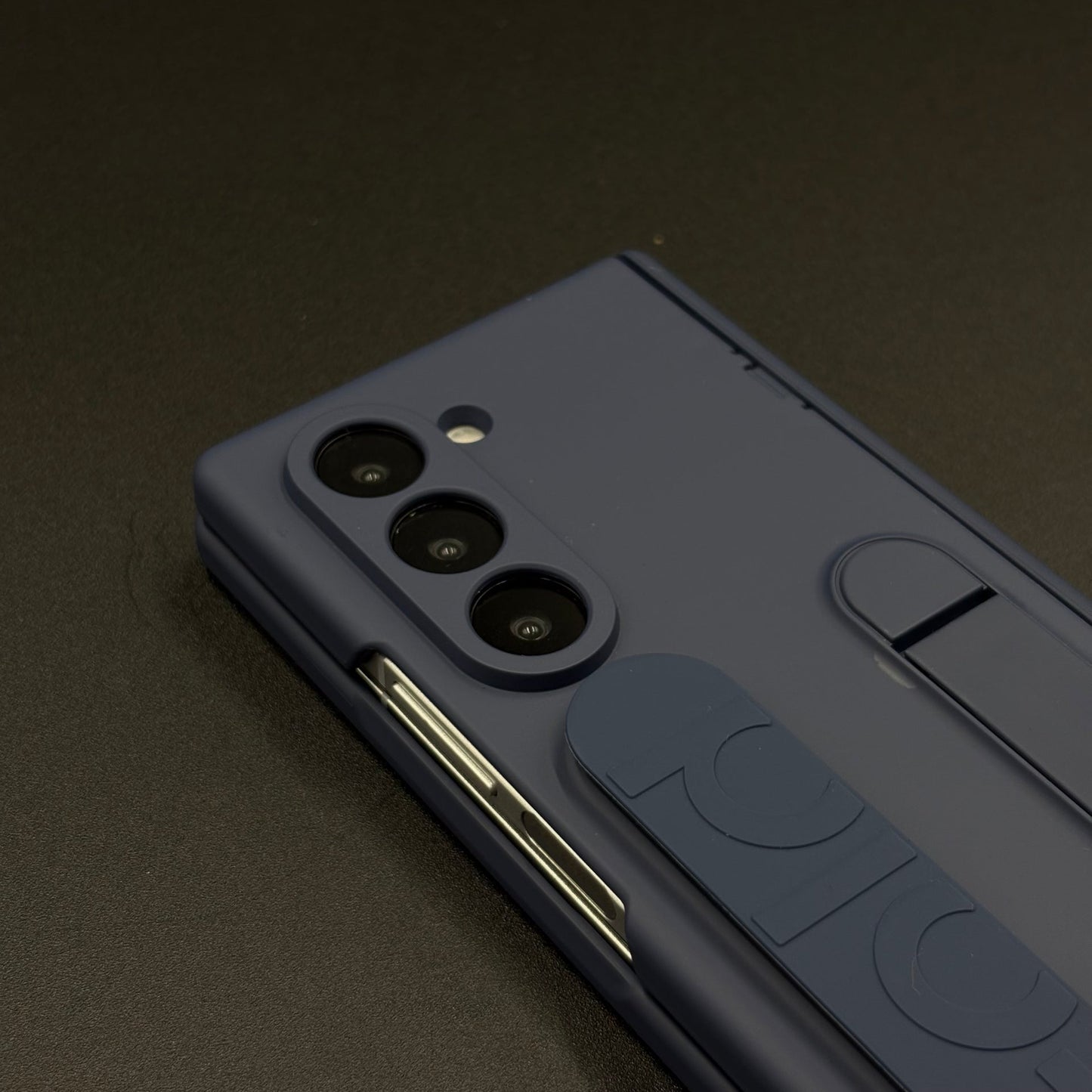 Smooth Silk Feel Silicone Case with Kickstand & Wristband for Samsung Galaxy Z Fold 5 | Front Screen Protector