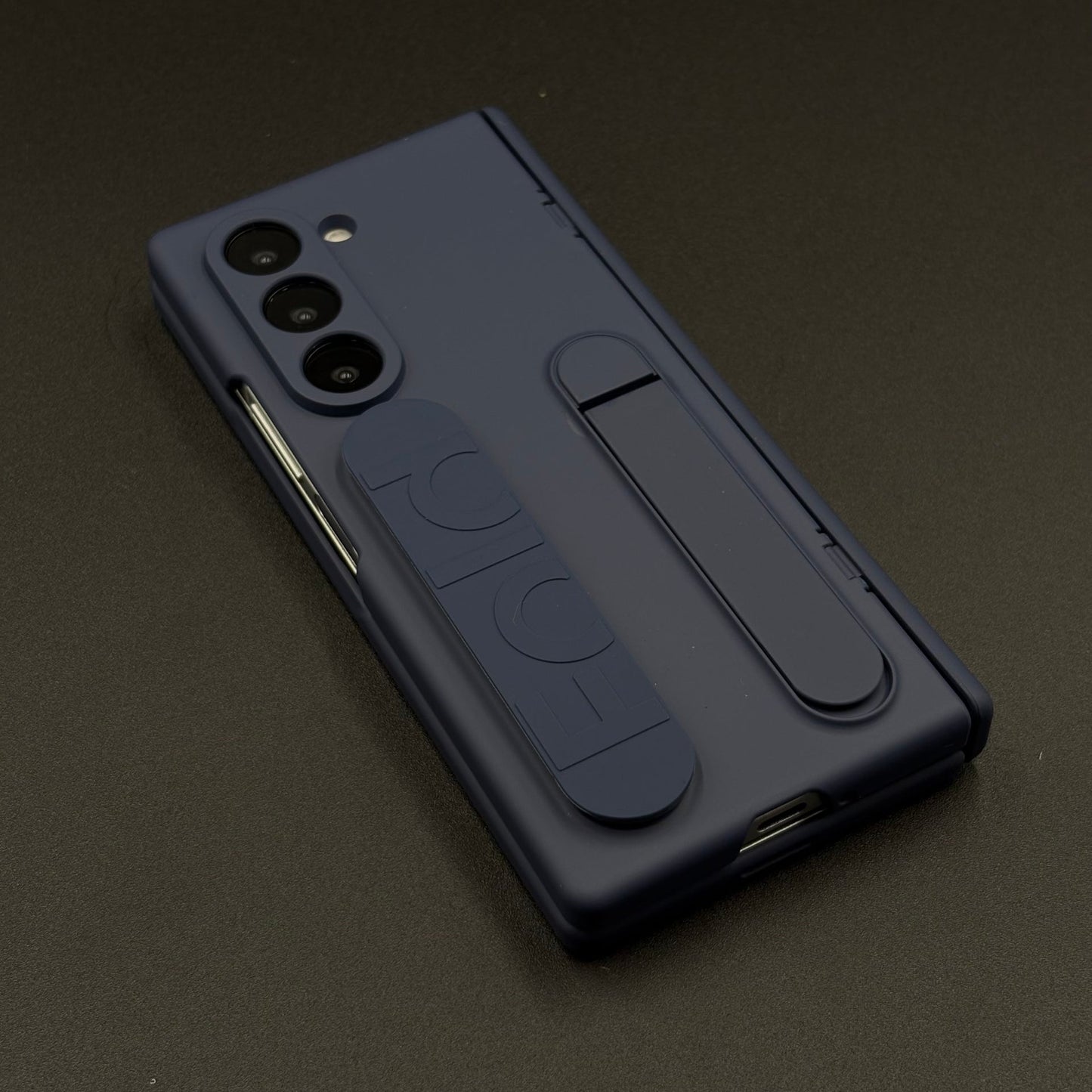 Smooth Silk Feel Silicone Case with Kickstand & Wristband for Samsung Galaxy Z Fold 7 | Front Screen Protector
