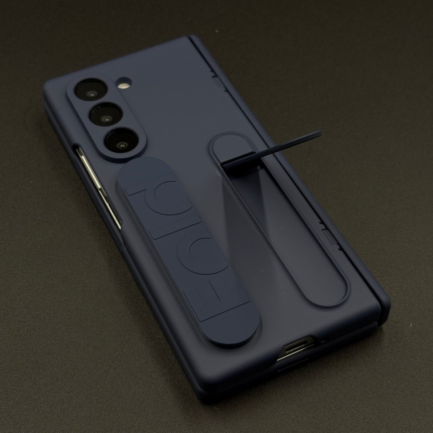 Smooth Silk Feel Silicone Case with Kickstand & Wristband for Samsung Galaxy Z Fold 7 | Front Screen Protector