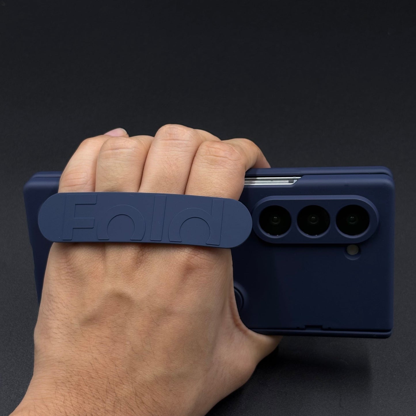 Smooth Silk Feel Silicone Case with Kickstand & Wristband for Samsung Galaxy Z Fold 5 | Front Screen Protector