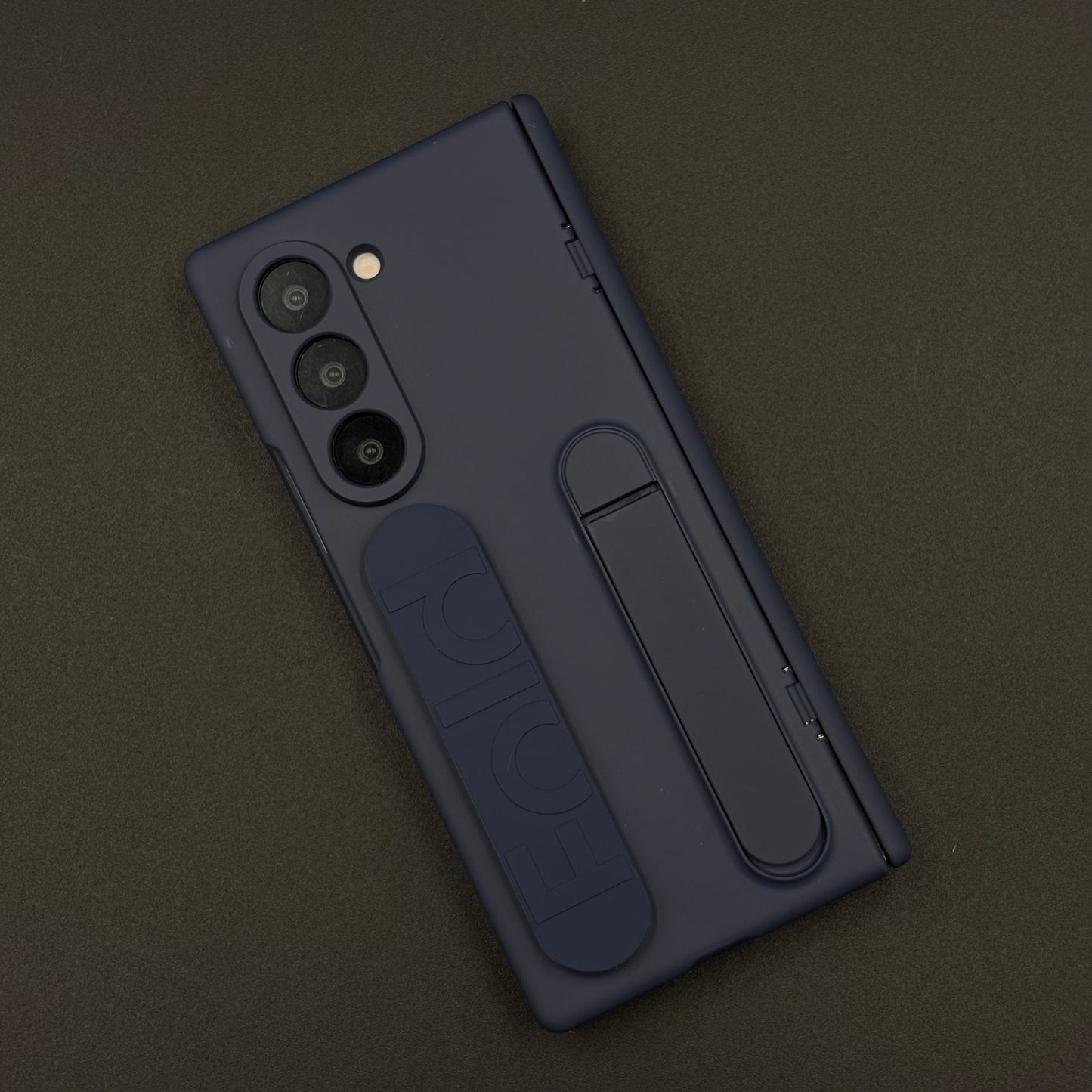 Smooth Silk Feel Silicone Case with Kickstand & Wristband for Samsung Galaxy Z Fold 7 | Front Screen Protector