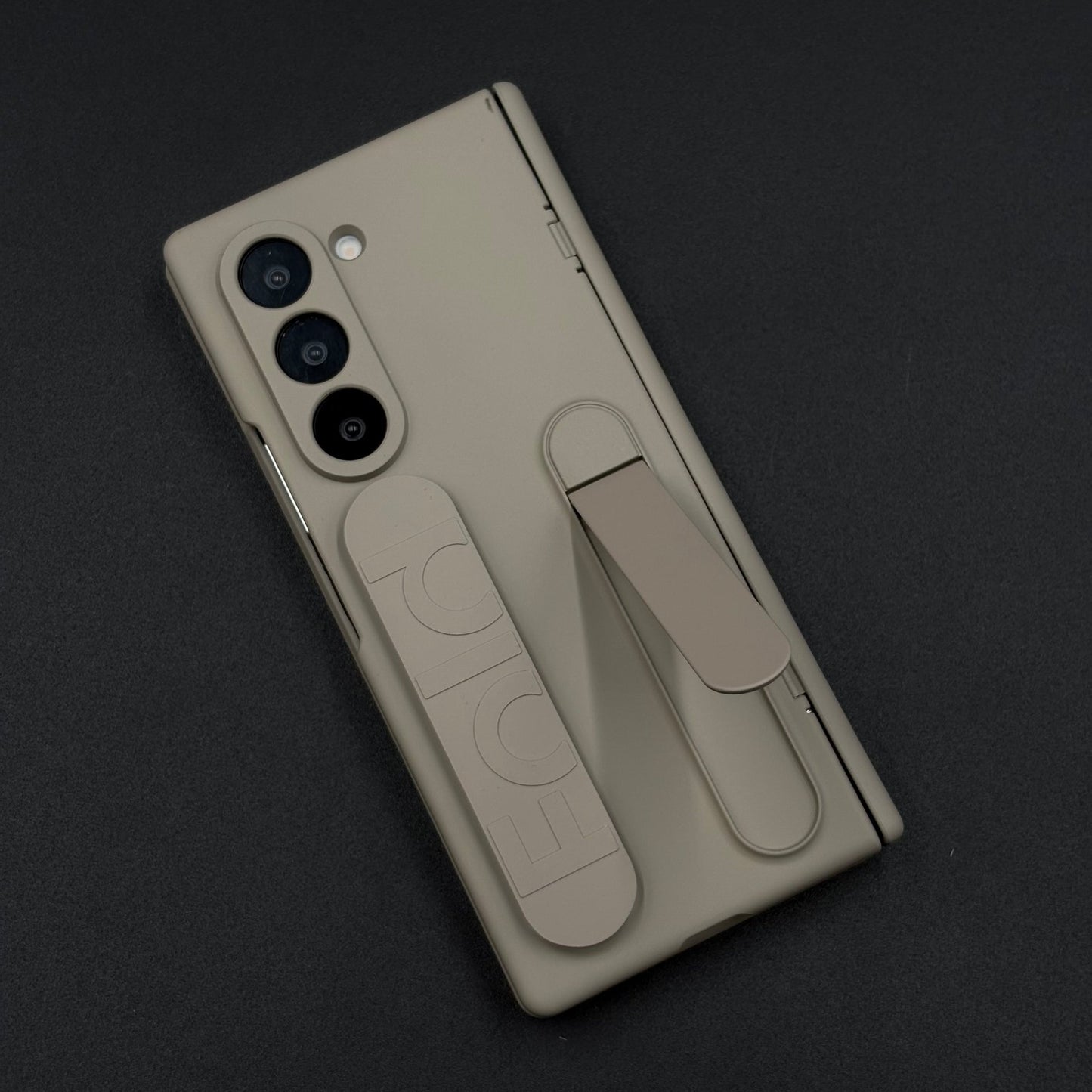 Smooth Silk Feel Silicone Case with Kickstand & Wristband for Samsung Galaxy Z Fold 5 | Front Screen Protector