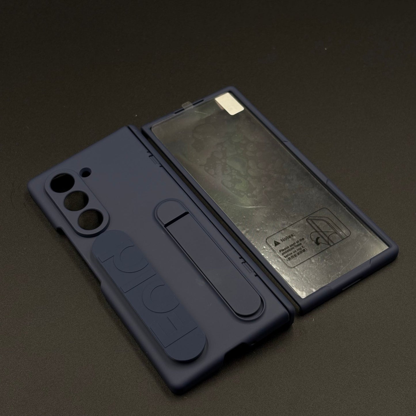 Smooth Silk Feel Silicone Case with Kickstand & Wristband for Samsung Galaxy Z Fold 5 | Front Screen Protector