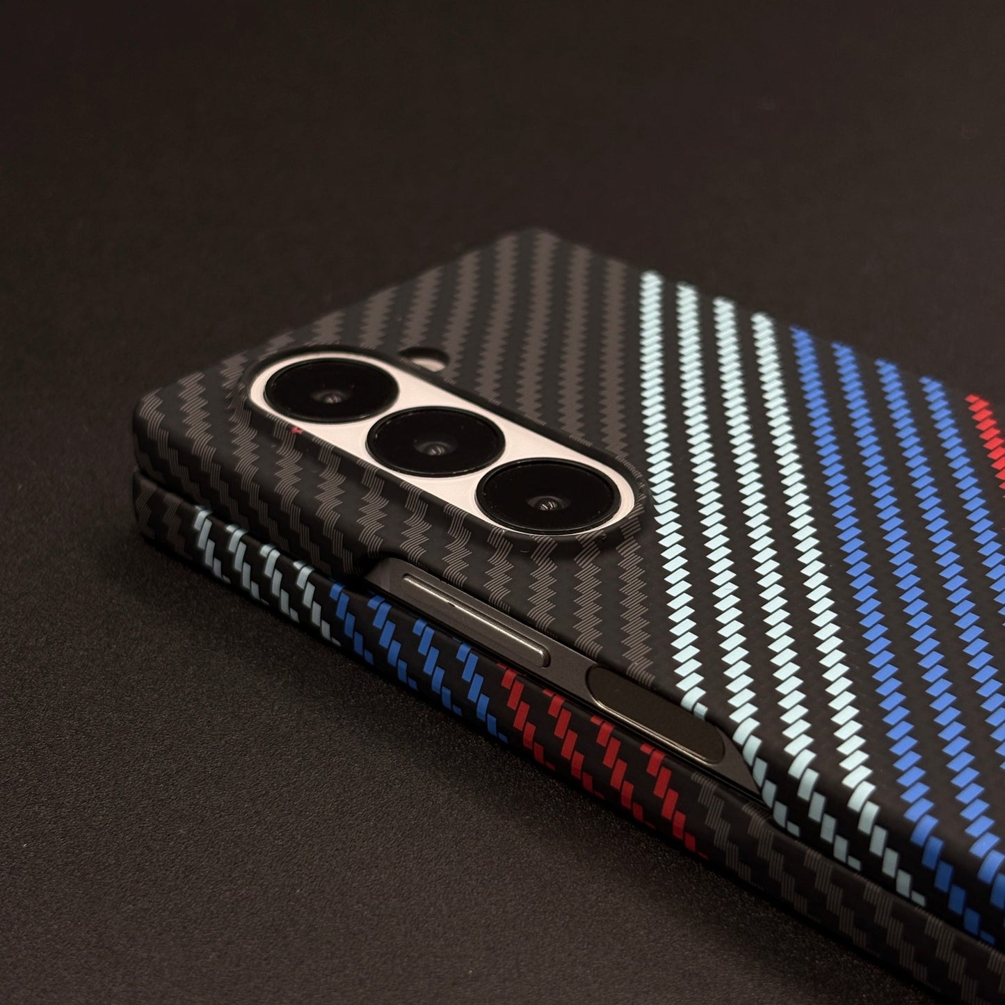 Aramid Texture Case 3 Stripe Color for Samsung Galaxy Z Fold 7 Carbon Fibre Feel | Hidden MagSafe | Ultra Slim Fit