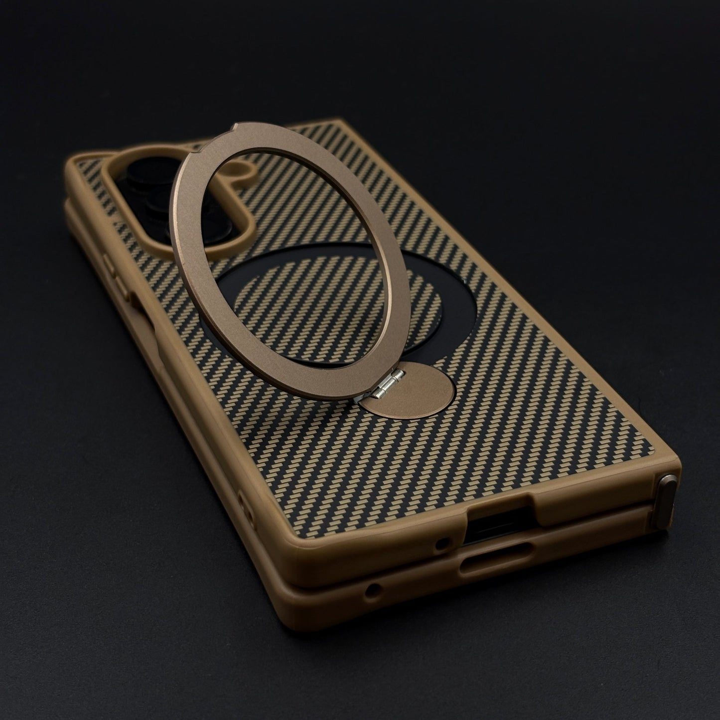 Carbon Fiber MagSafe Case for Samsung Galaxy Z Fold 7 | Rotating Ring Stand | Ultra Slim & Magnetic