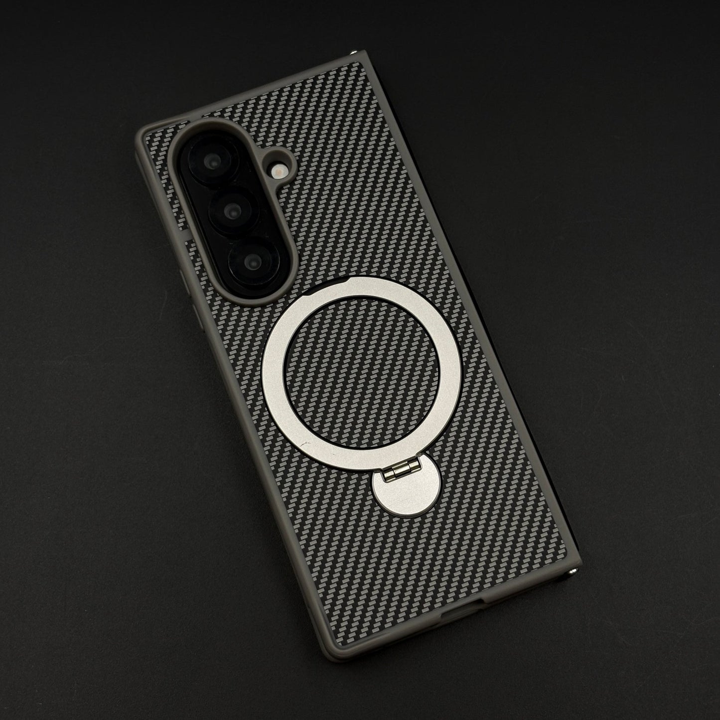 Carbon Fiber MagSafe Case for Samsung Galaxy Z Fold 7 | Rotating Ring Stand | Ultra Slim & Magnetic