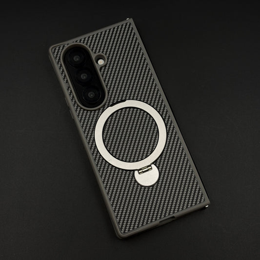 Carbon Fiber MagSafe Case for Samsung Galaxy Z Fold 6 | Rotating Ring Stand | Ultra Slim & Magnetic