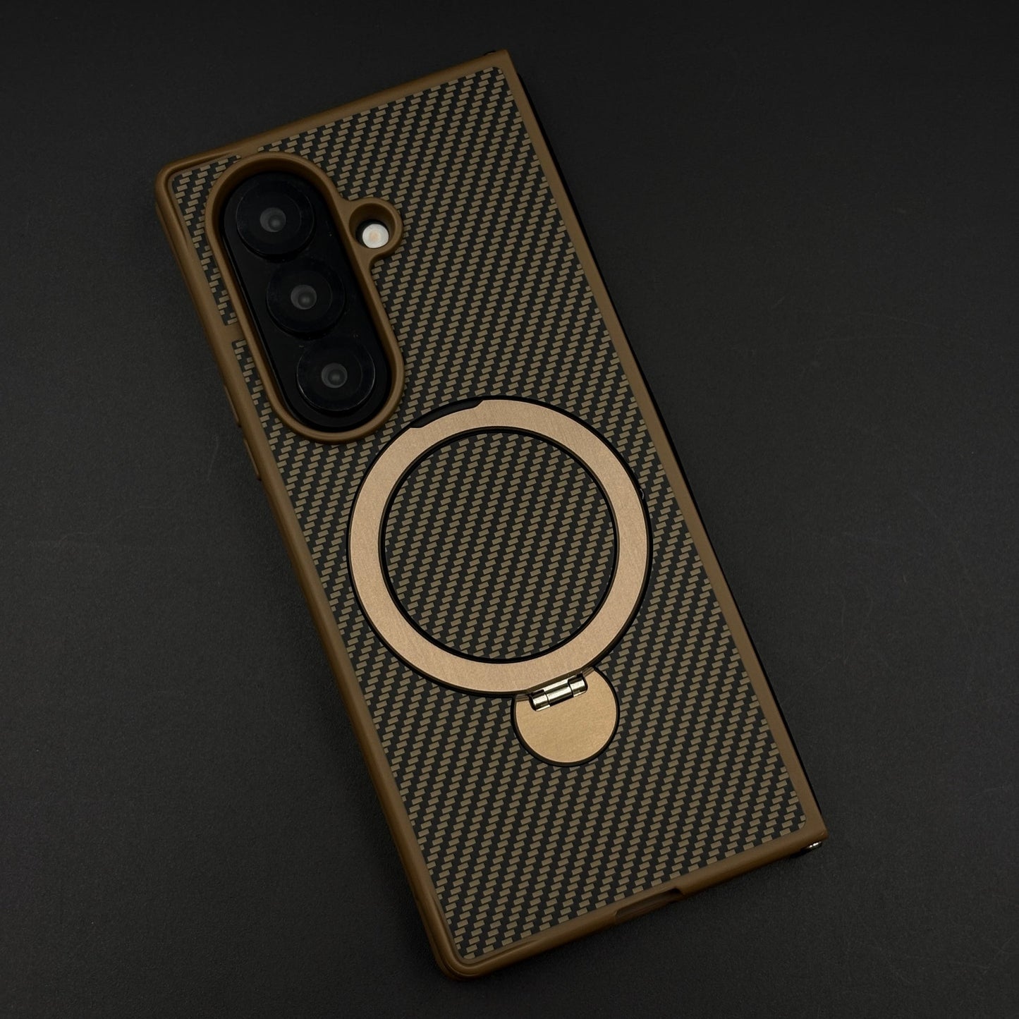 Carbon Fiber MagSafe Case for Samsung Galaxy Z Fold 7 | Rotating Ring Stand | Ultra Slim & Magnetic