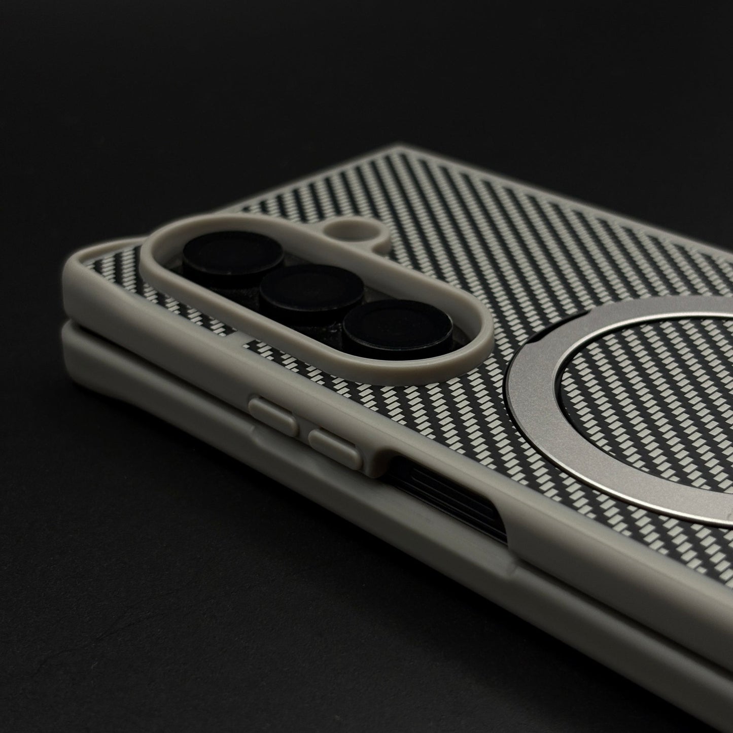 Carbon Fiber MagSafe Case for Samsung Galaxy Z Fold 7 | Rotating Ring Stand | Ultra Slim & Magnetic