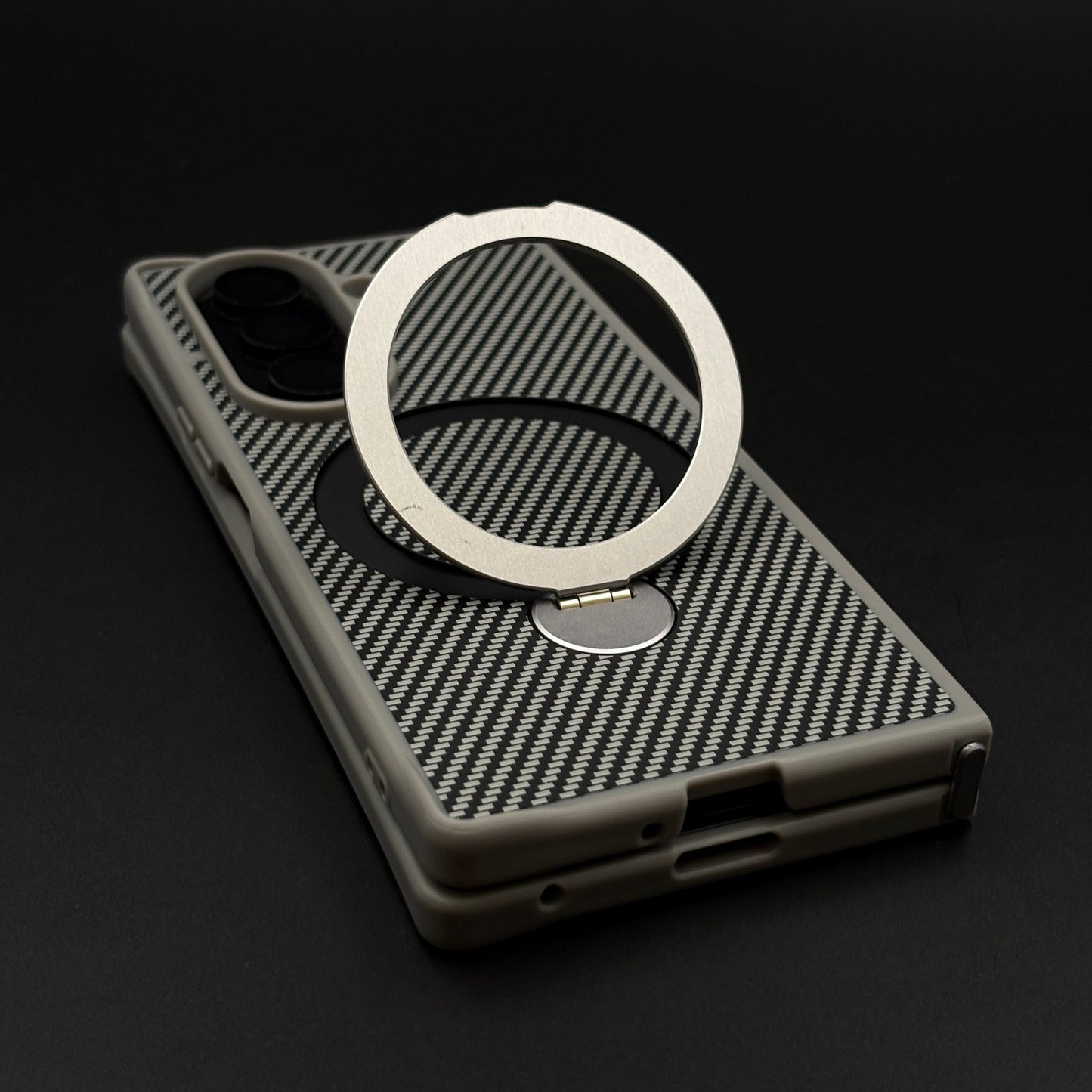 Carbon Fiber MagSafe Case for Samsung Galaxy Z Fold 7 | Rotating Ring Stand | Ultra Slim & Magnetic