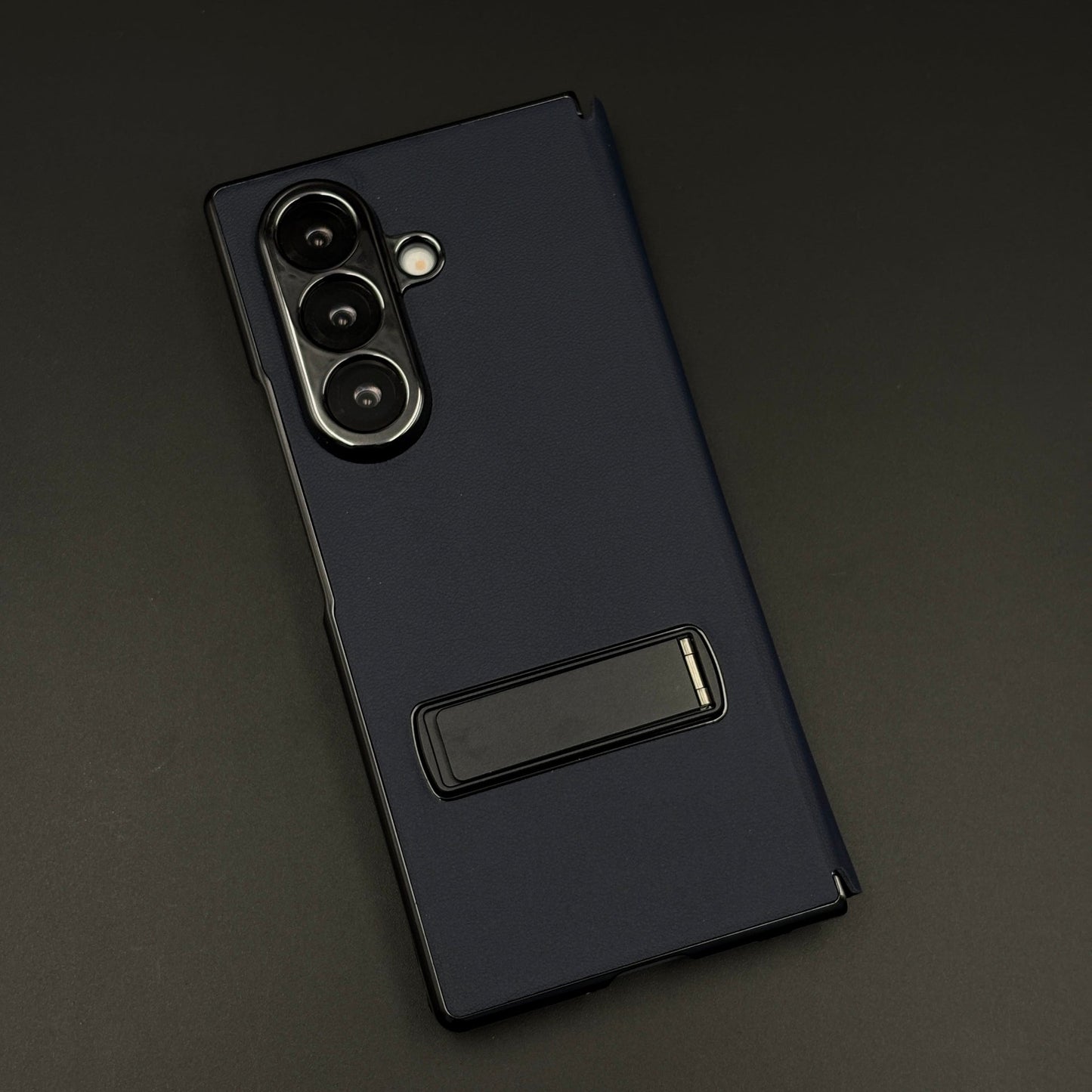 Leather Case with Flip Cover for Samsung Galaxy Z Fold 7 | Robust Metal Kickstand | Elegant Touch
