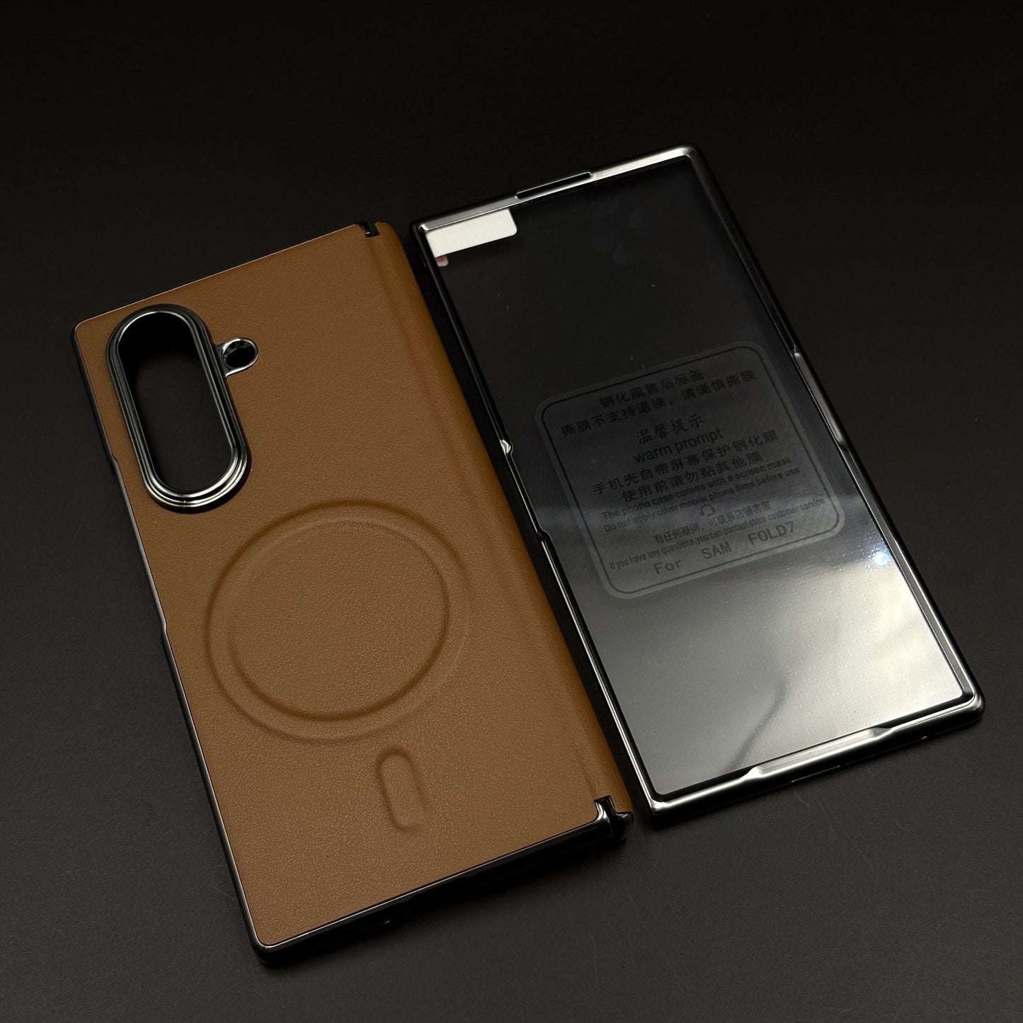 Leather MagSafe Case Hinge Protection for Samsung Galaxy Z Fold 7 | Front Screen Glass