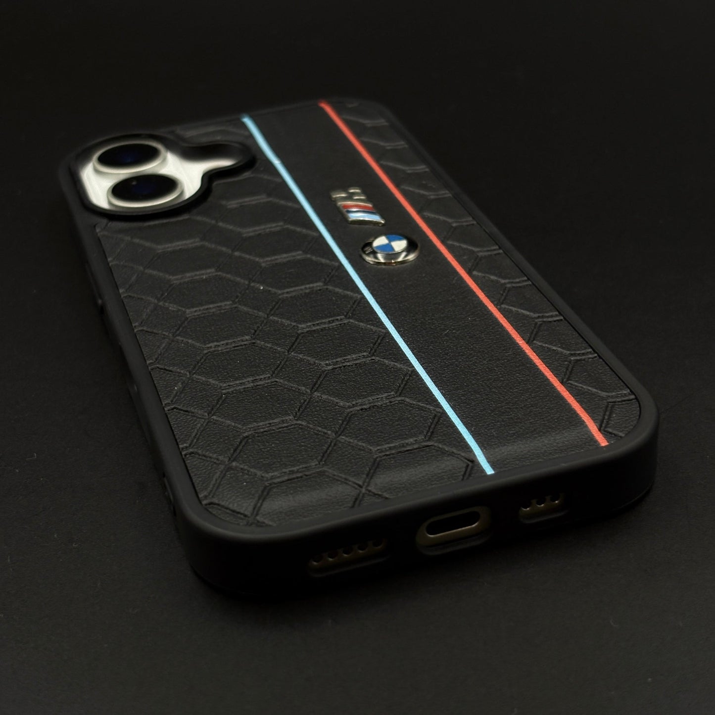 Performance M Sport Honeycomb Phone Case Cover for iPhone 17 | Racing Stripe Edition