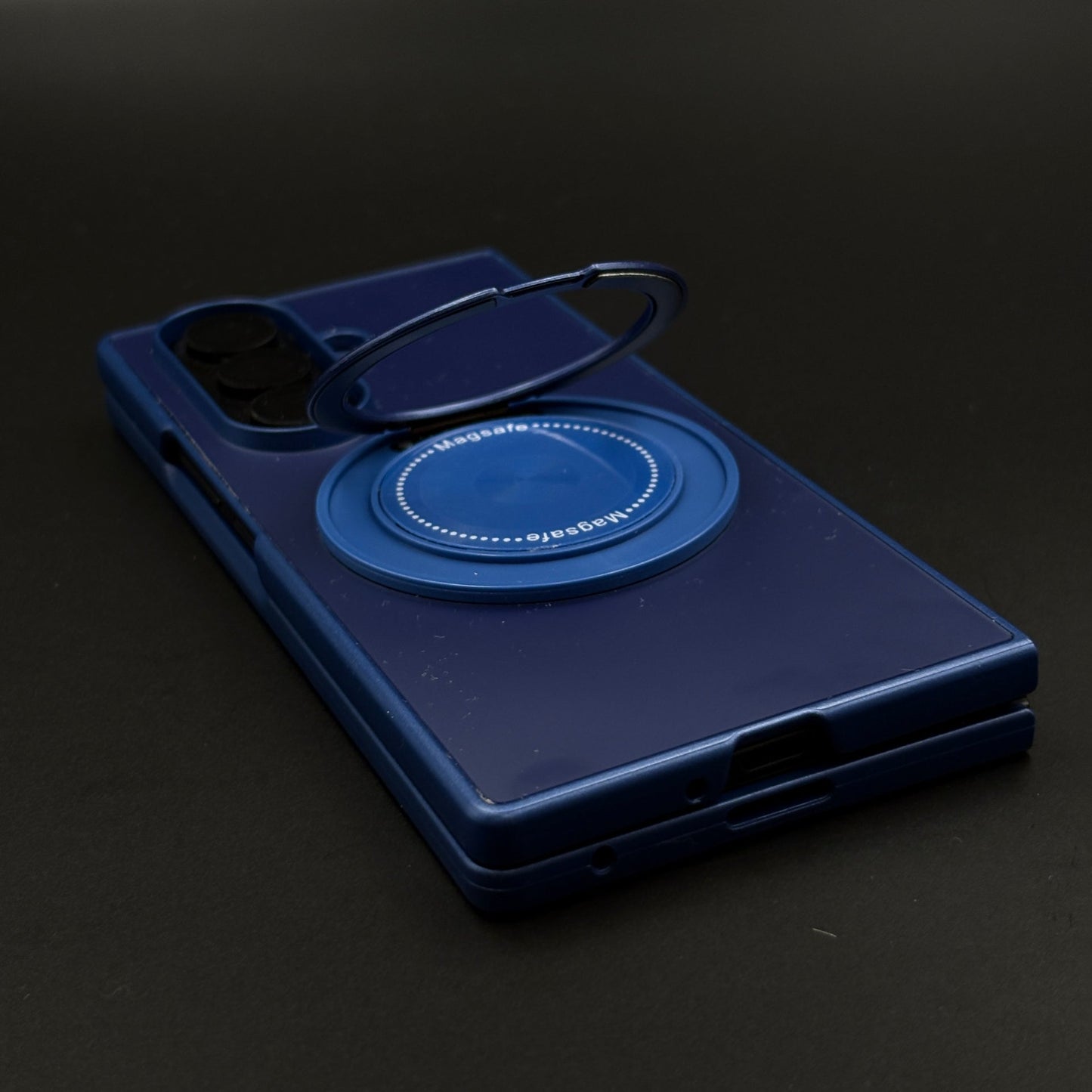 Rotating Metal Stand Matte Phone Case Cover for Samsung Galaxy Z Fold 7 | MagSafe Ring Kickstand